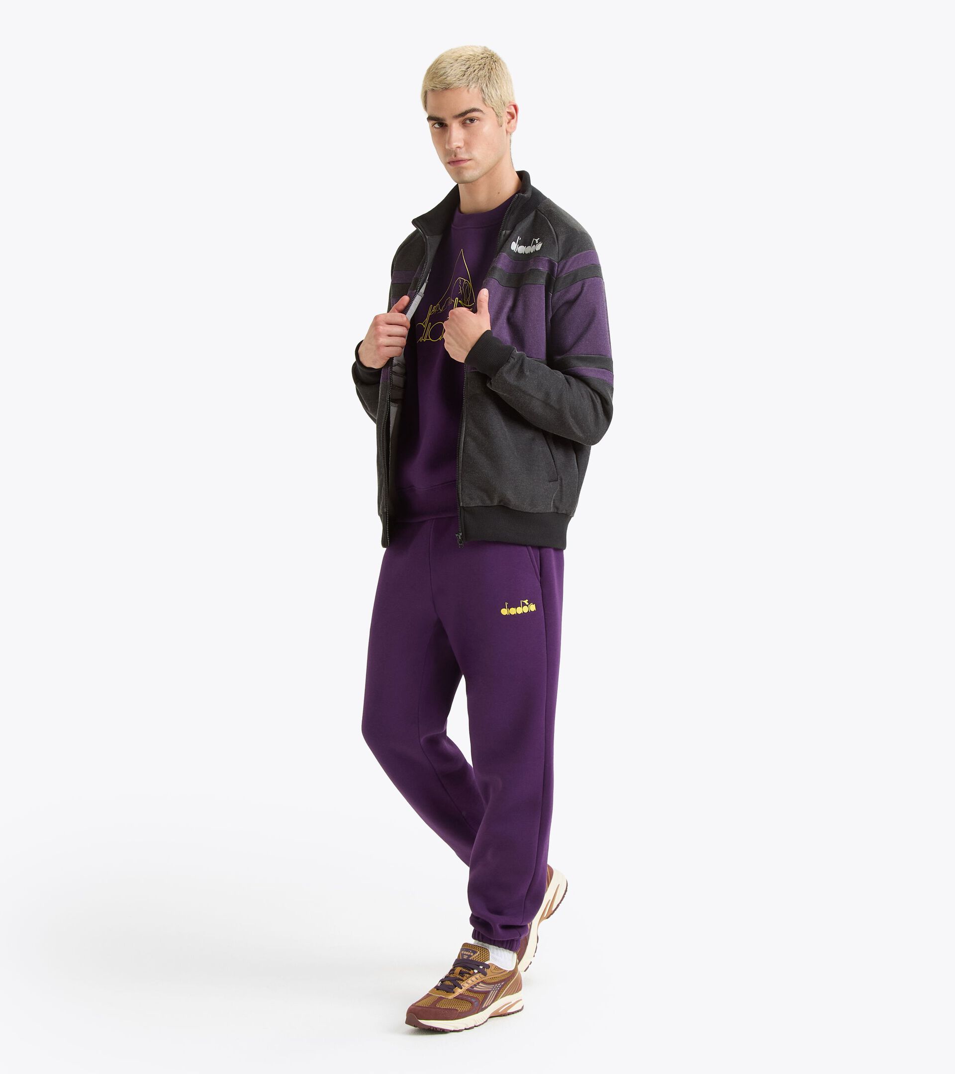 Sporty sweatshirt - All-Gender SWEATSHIRT CREW ROUTE VIOLET JEWEL - Diadora