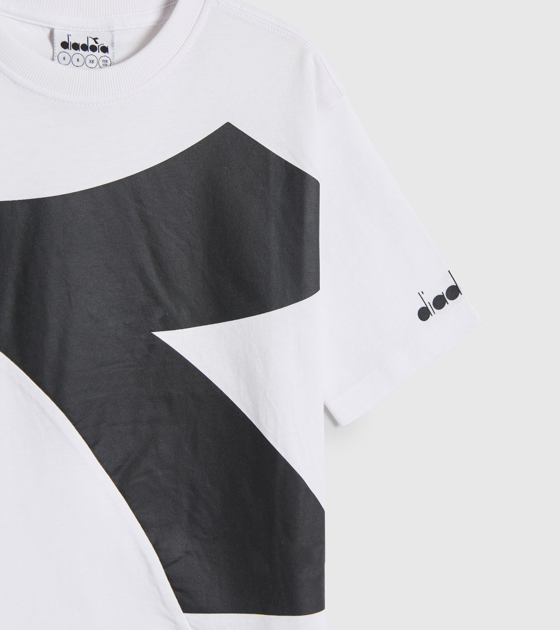 Cotton sports T-shirt - Boy’s JB.T-SHIRT SS POWER LOGO OPTICAL WHITE - Diadora