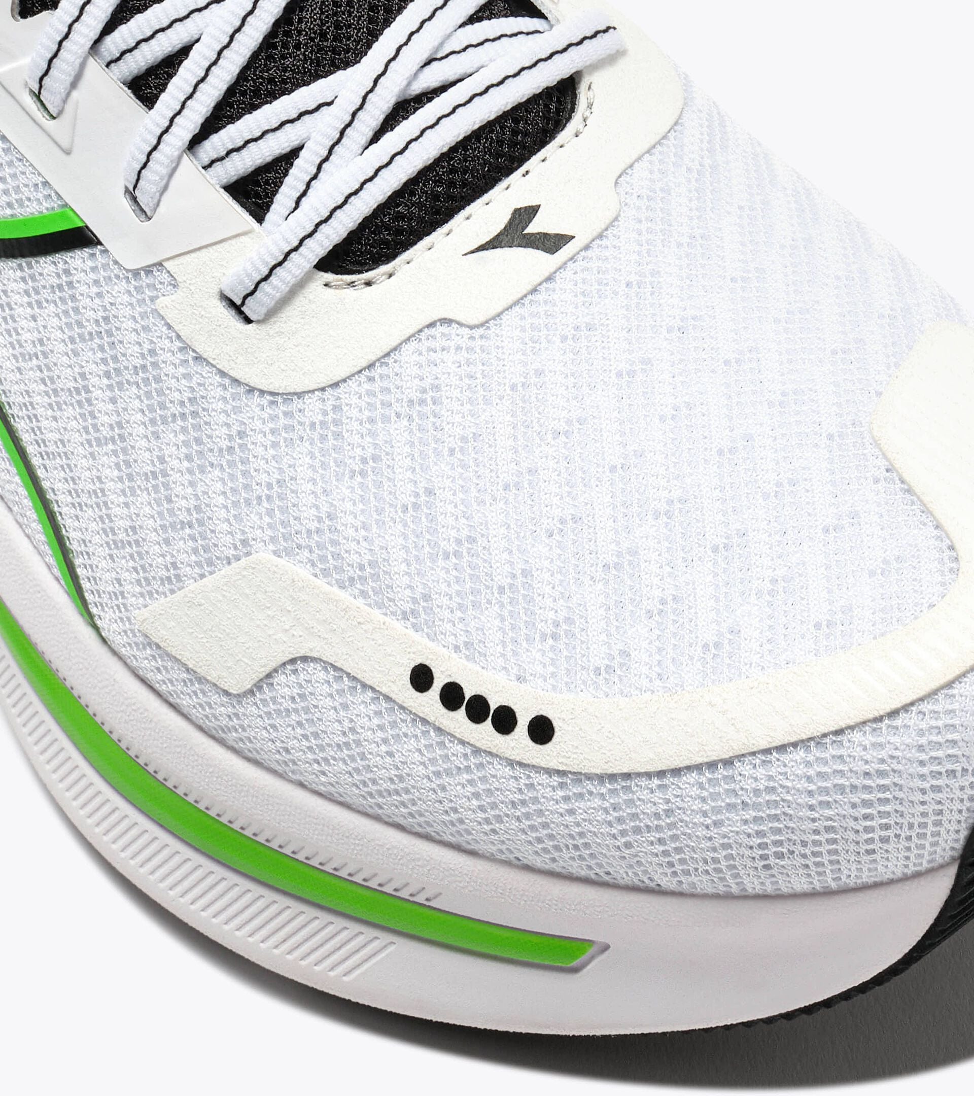 Neutral running shoe - Comfort and stability - Men&rsquo;s CELLULA 2 WHITE/BLACK/GREEN FL - Diadora