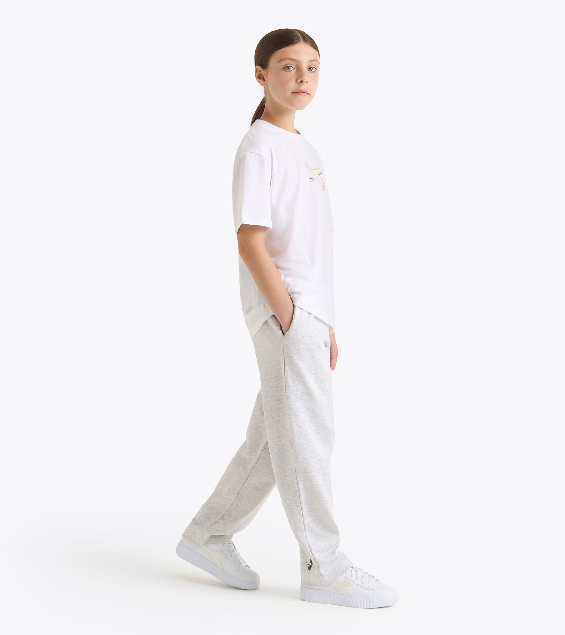 Joggers - Fit comfort - Girl JG. JOGGER PANTS DISTRICT LIGHT MIDDLE GREY MELANGE - Diadora