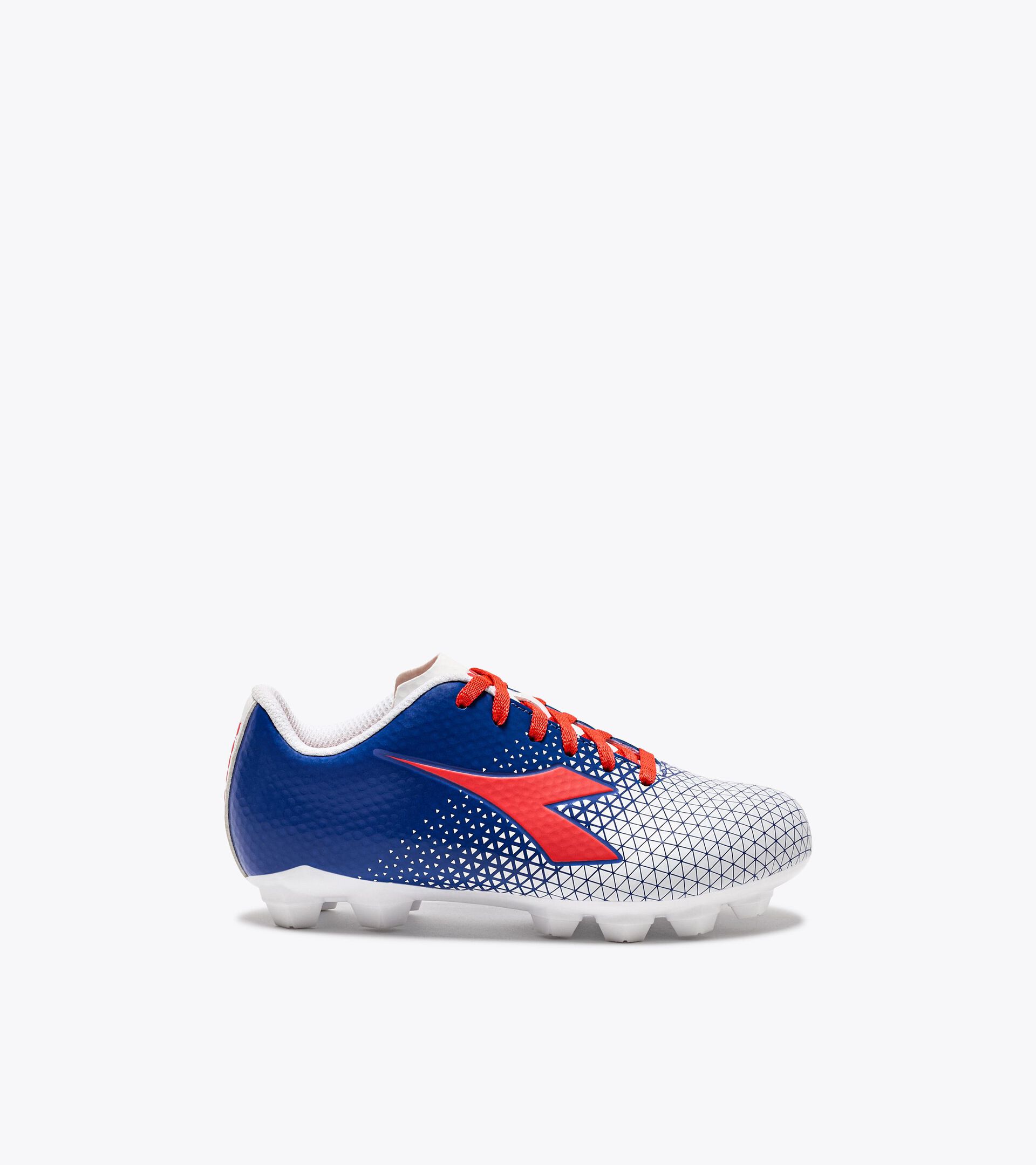 Calcio boots for firm ground - Junior CATTURA GR LPU JR ROYAL BLUE/RED FLUO/WHITE - Diadora