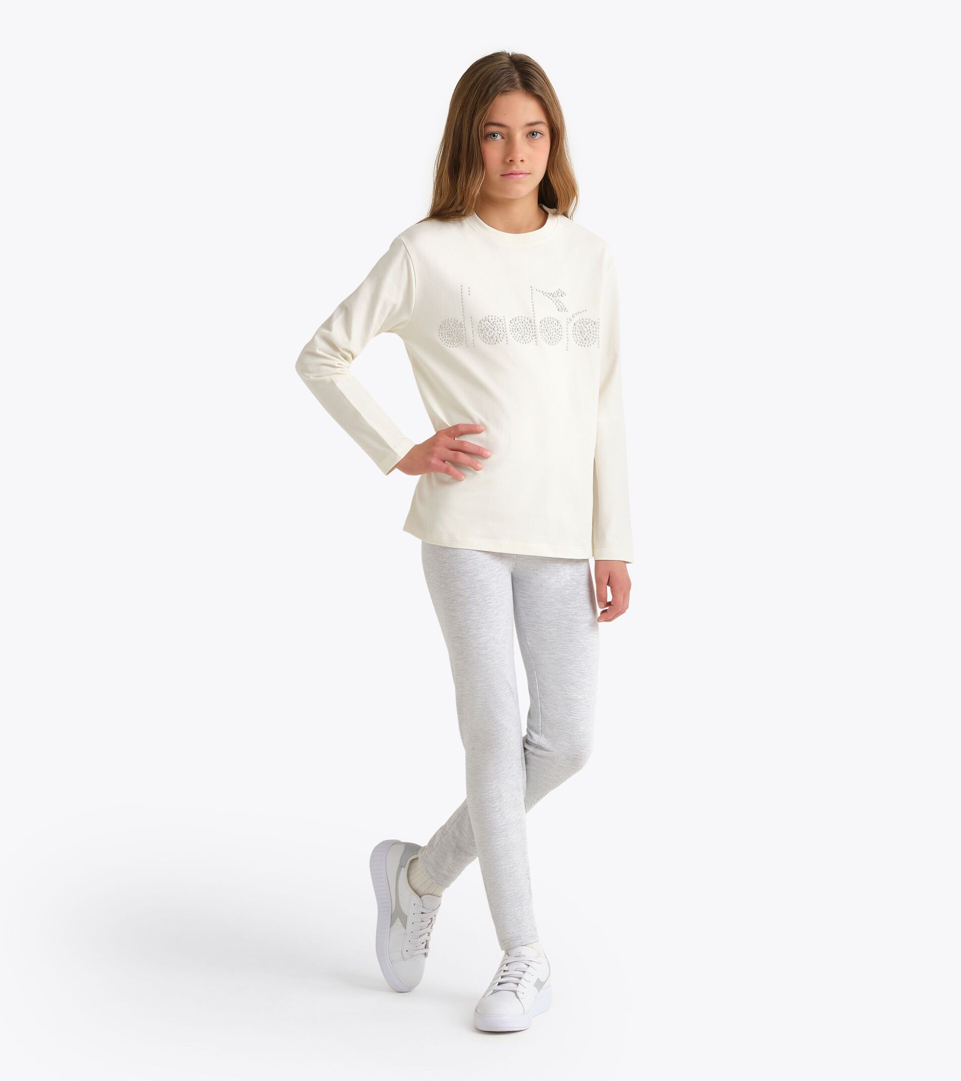 Camiseta de manga larga - Ni&ntilde;as/Adolescentes JG. T-SHIRT LS RHINESTONE CREAM - Diadora