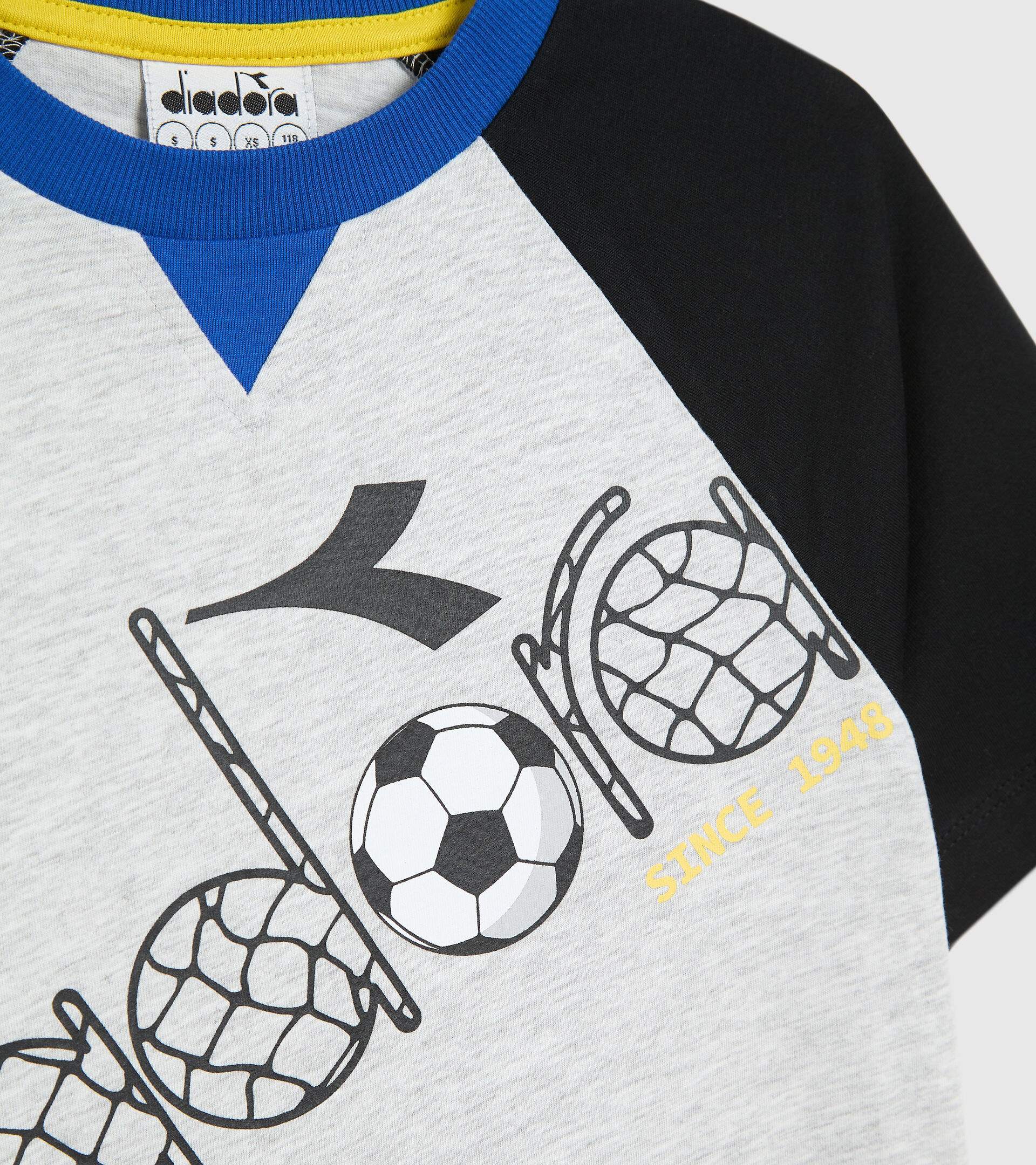 Cotton shorts/T-shirt set - Boys JB.SET SS SCORE SUPER WHITE/LIGHT GRAY MELANGE - Diadora