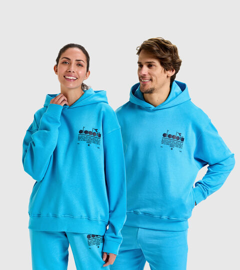 Sweat-shirt à capuche en Coton - Unisexe HOODIE MANIFESTO VERSEAU BLEU - Diadora