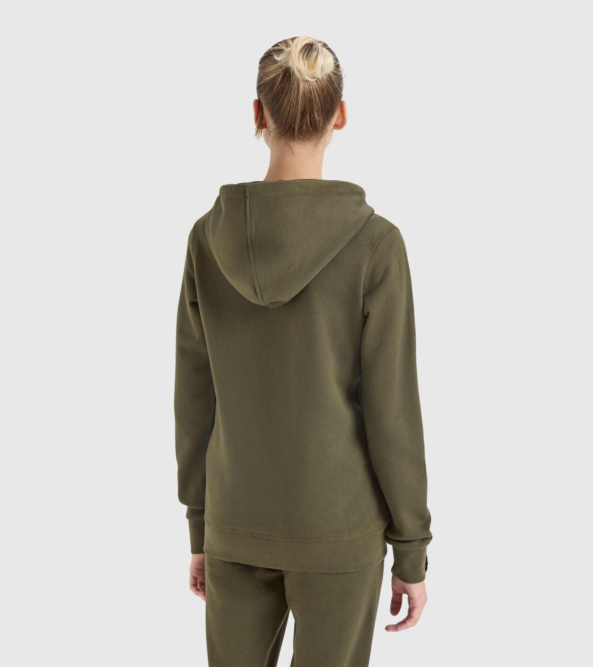 Hooded sweatshirt - Made in Italy - Women L. HOODIE FZ MII GREEN MILITARY - Diadora