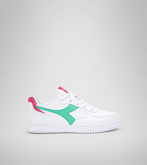 Sportschuh - Jugendliche 8-16 Jahren RAPTOR LOW GS WEISS/BISKAYA GRUEN - Diadora