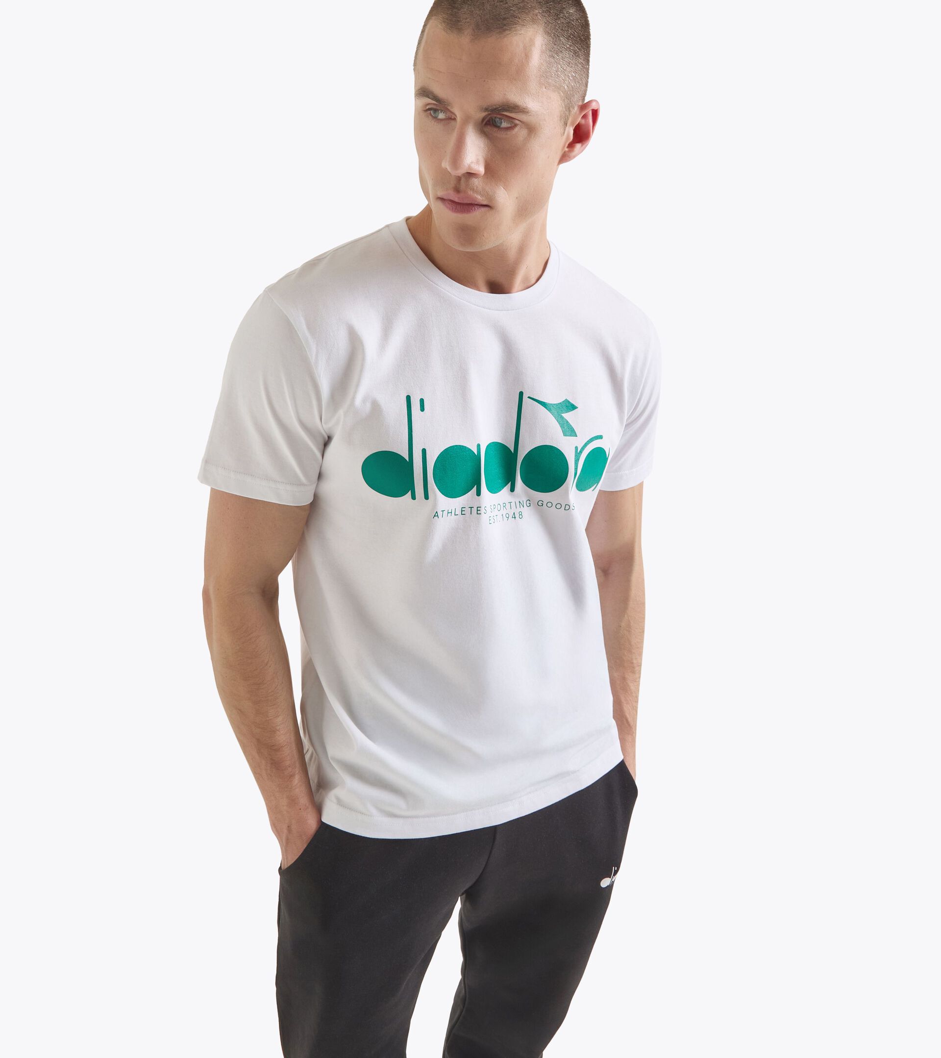 T-shirt - All-Gender T-SHIRT SS LOGO OPTICAL WHITE - Diadora