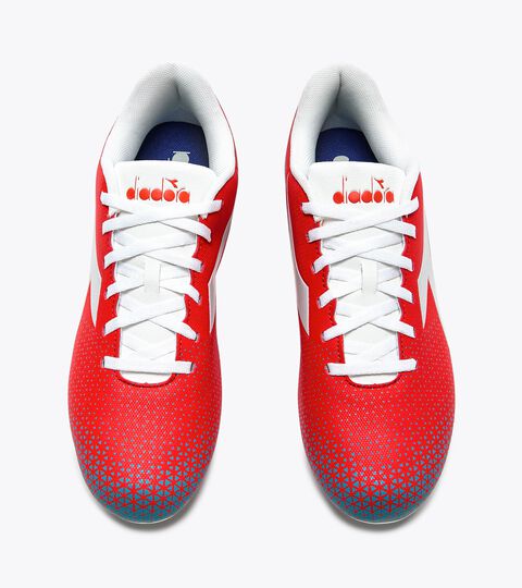 PICHICHI 6 MG14, FLUO RED/VAPOR BLUE/TILE BLUE Calcio boots for firm grounds - Men PICHICHI 6 MG14 FLUO RED/VAPOR BLUE/TILE BLUE - Diadora