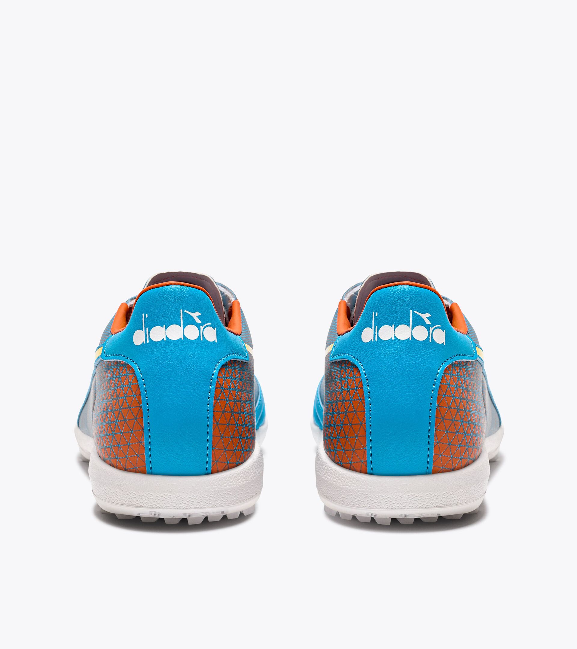 Chaussures de football - Semelle spécifique pour gazons synthétiques ou surfaces dures - Homme BRASIL ELITE VELOCE GR TFR CYAN BLEU FLUO/BLANC/ORANGE - Diadora