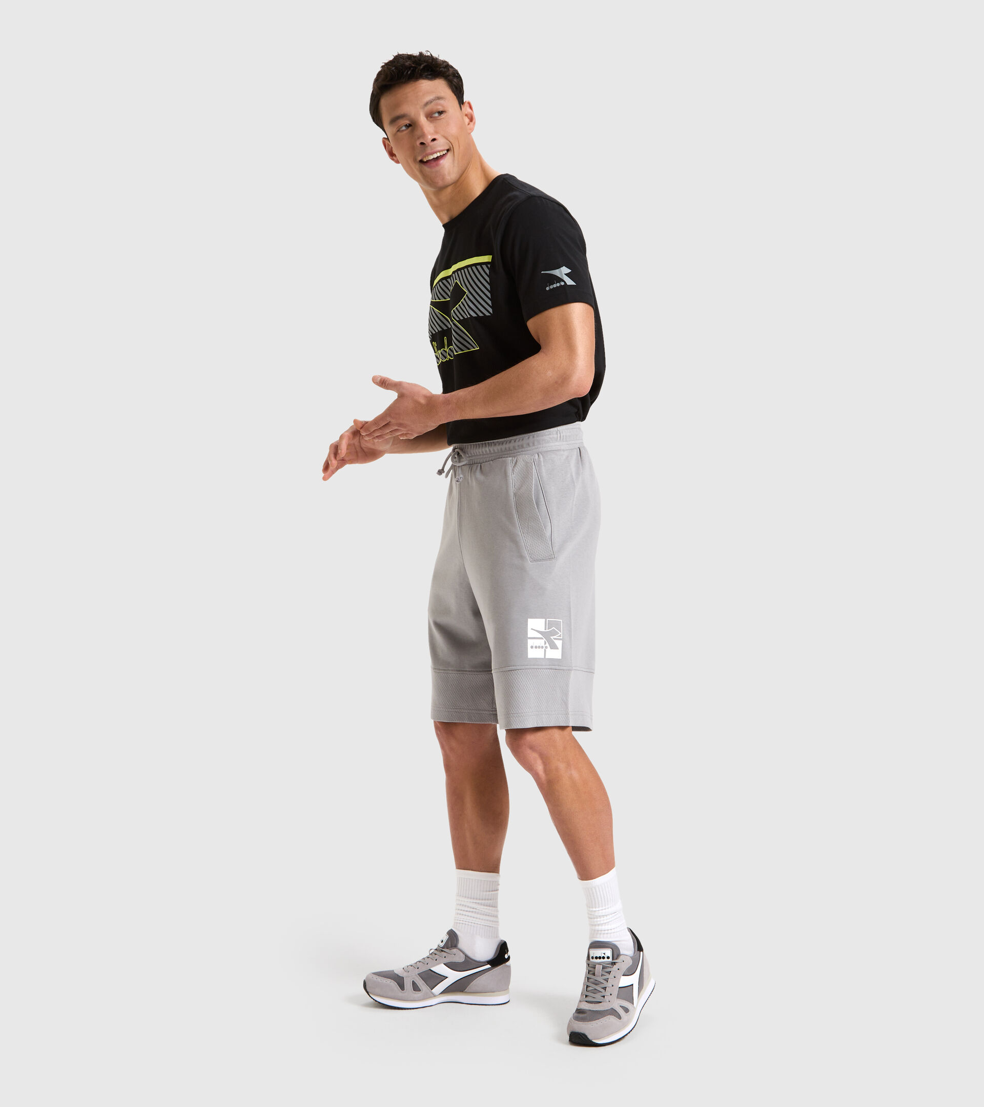 Training Bermuda shorts - Men BERMUDA WEAVE GRAY MOUSE - Diadora