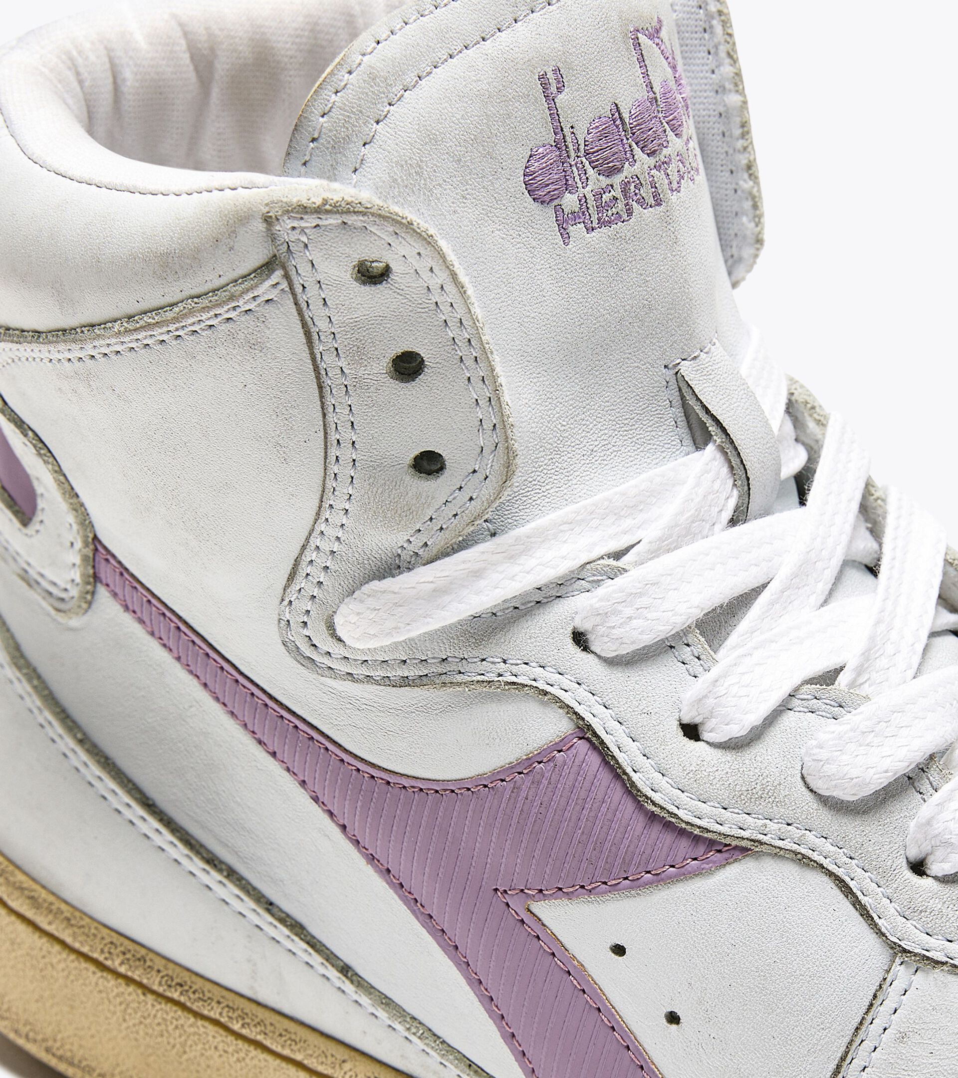 Scarpa Heritage - Gender neutral MI BASKET USED BIANCO/VIOLA LAVANDA FOSCHIA - Diadora