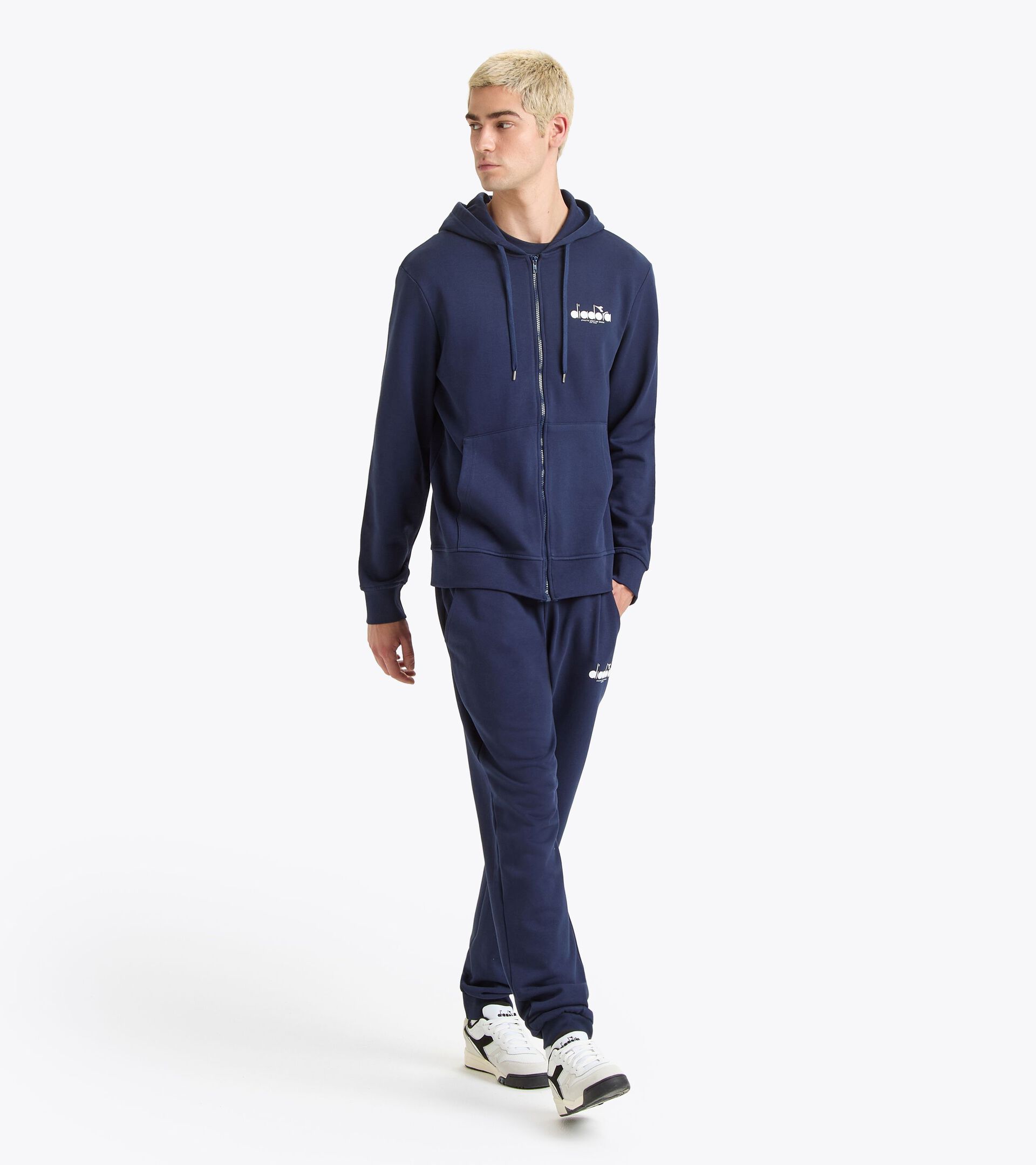 Zipped hoodie - All-Gender HOODIE FZ LOGO CLASSIC NAVY - Diadora