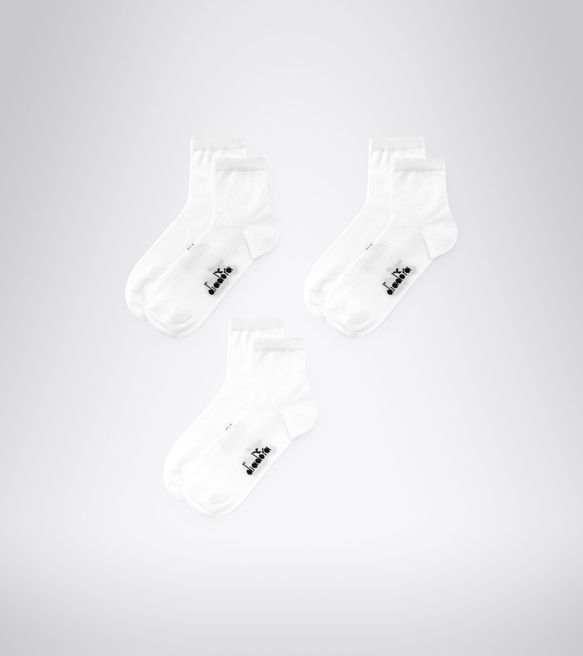 Quarter socks pack - Three pair - Unisex U.QUARTER SOCKS 3-PACK OPTICAL WHITE - Diadora