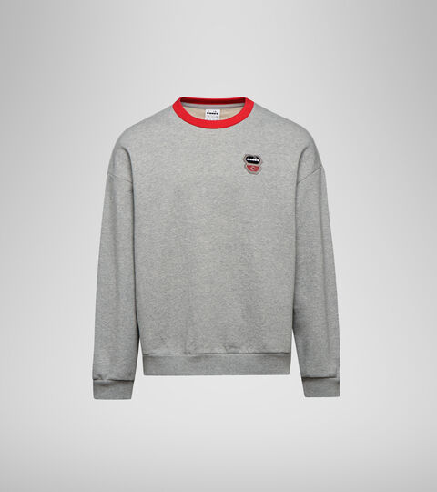 Apparel Sportswear UNISEX SWEATSHIRT CREW ATLETICO GRIGIO MELANGE MEDIO CHIARO Diadora