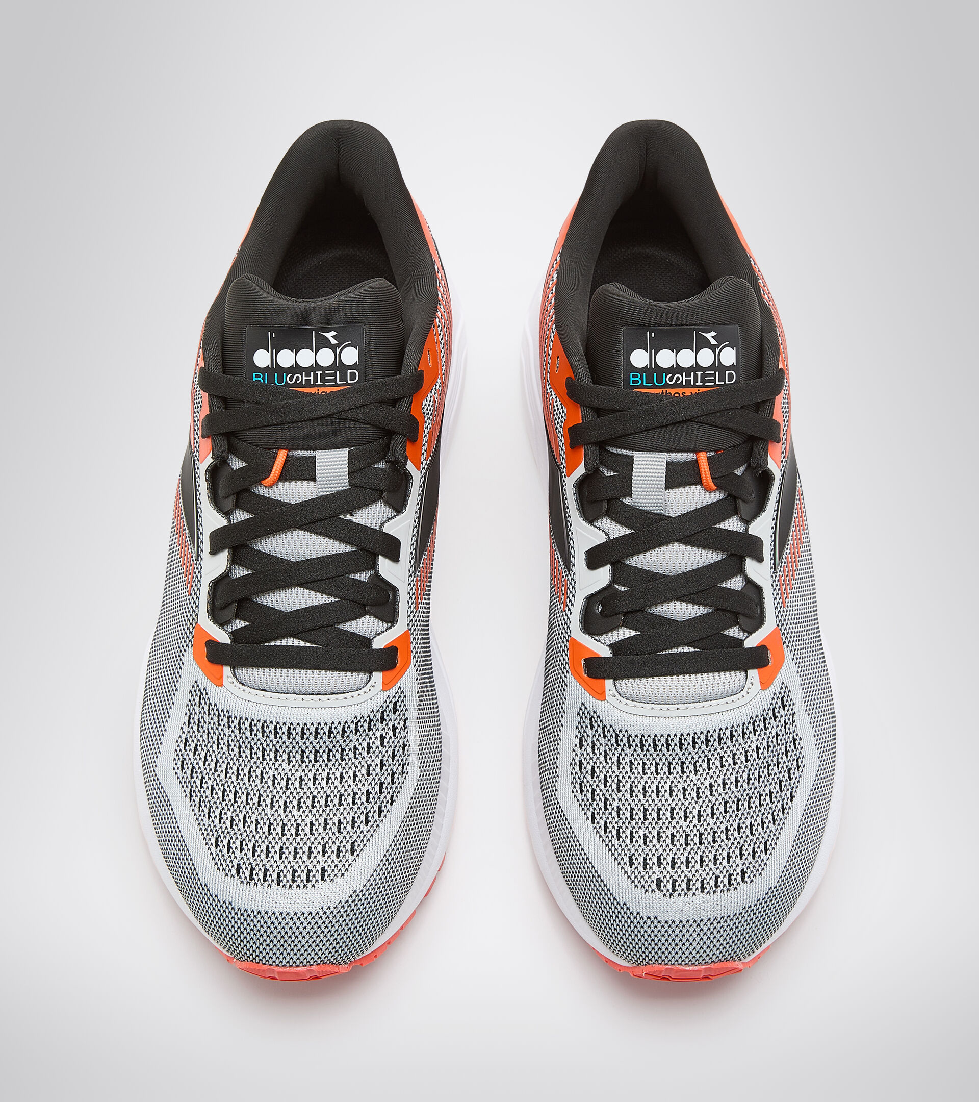 Running shoes - Men MYTHOS BLUSHIELD VIGORE SILVER DD/BLACK/MANDARIN RED - Diadora