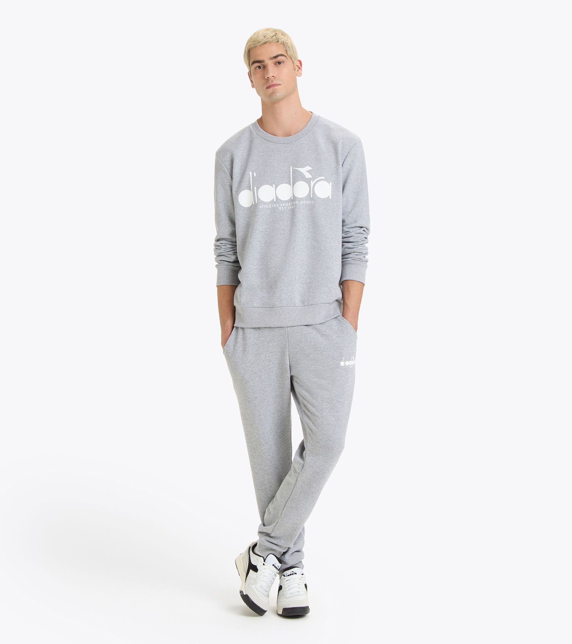 Cotton crewneck - All-Gender SWEATSHIRT CREW LOGO HIGH RISE MELANGE - Diadora
