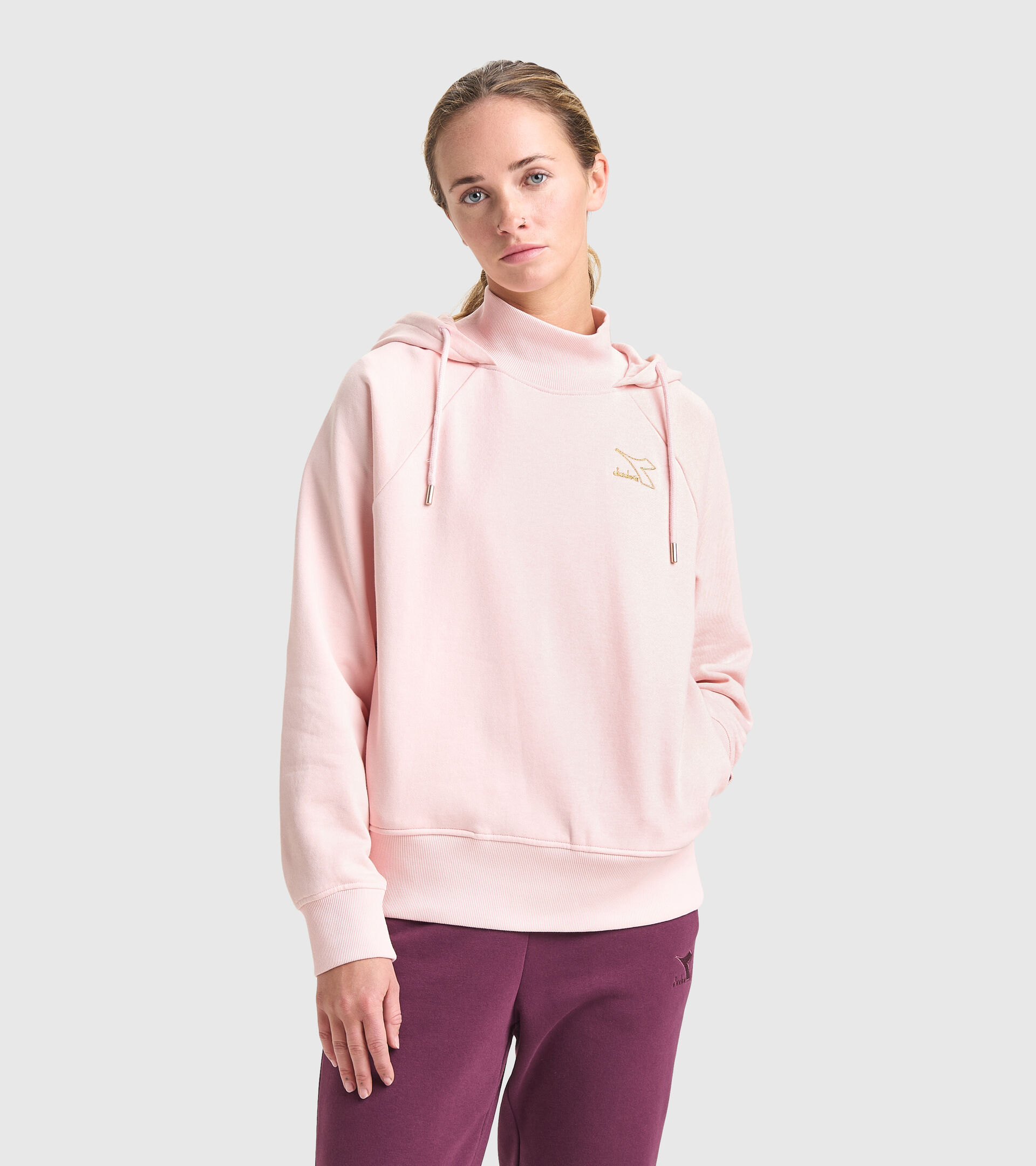 Sudadera con capucha - Mujer L. HOODIE FLOUNCE CRISTAL ROSA - Diadora