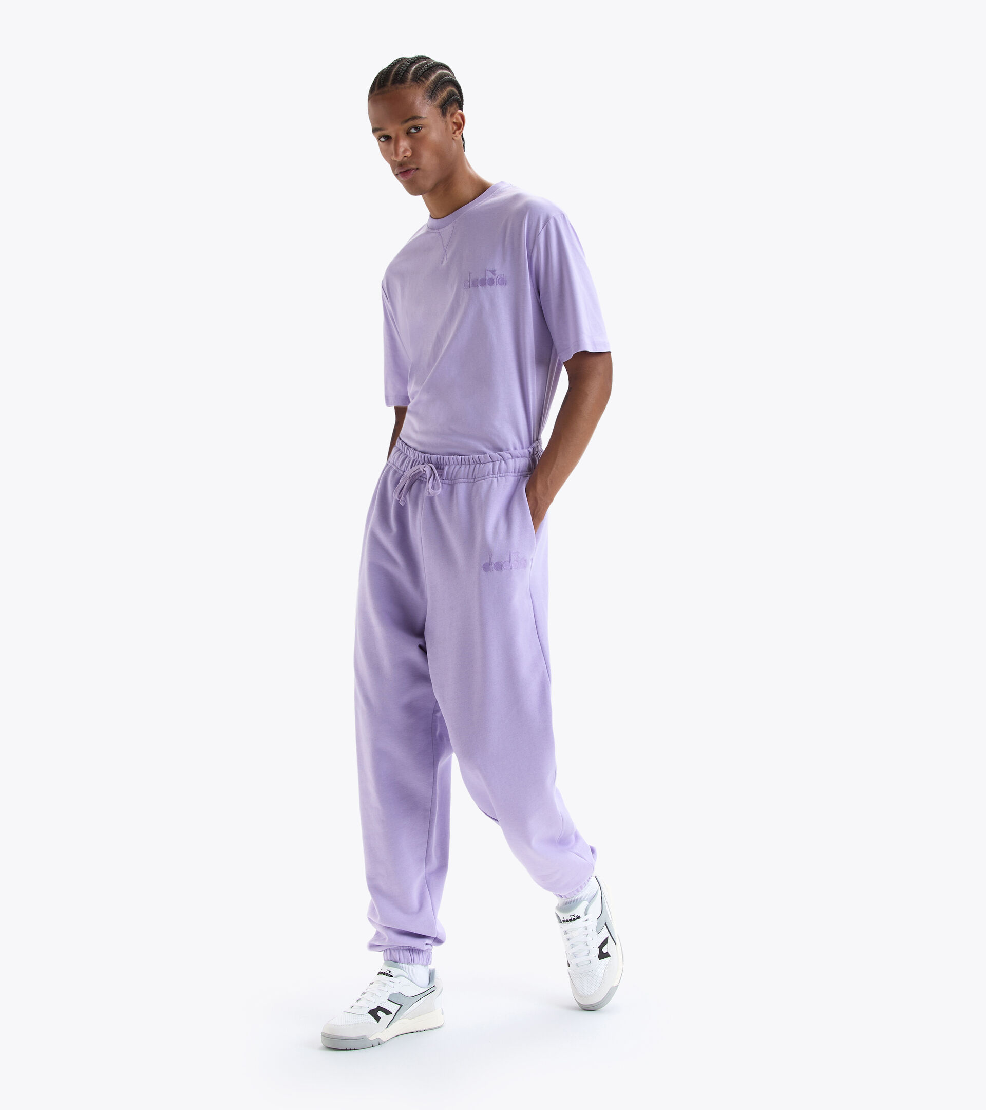 Sporthose aus Baumwolle - Gender neutral PANT SPW LOGO LILAFARBENE ROSE - Diadora