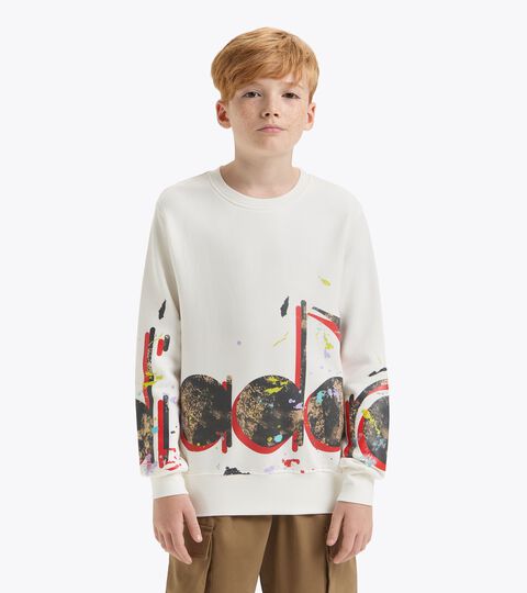 Crewneck sweatshirt - Boy JB.SWEATSHIRT CREW LOGO SPRAY CLOUD CREAM - Diadora