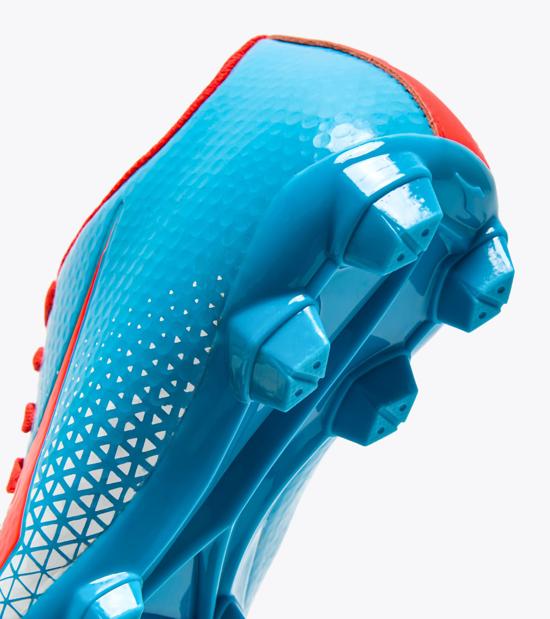 Calcio boots for firm ground - Junior CATTURA GR LPU JR BLUE FLUO/FLUO RED X/WHT - Diadora