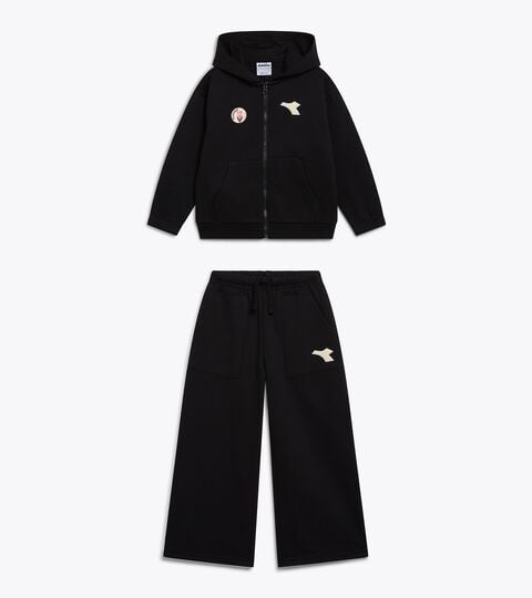Cotton-look tracksuit - Regular/Relaxed fit - Girls JG. TRACKSUIT HD FZ LOGO (BR) BLACK - Diadora