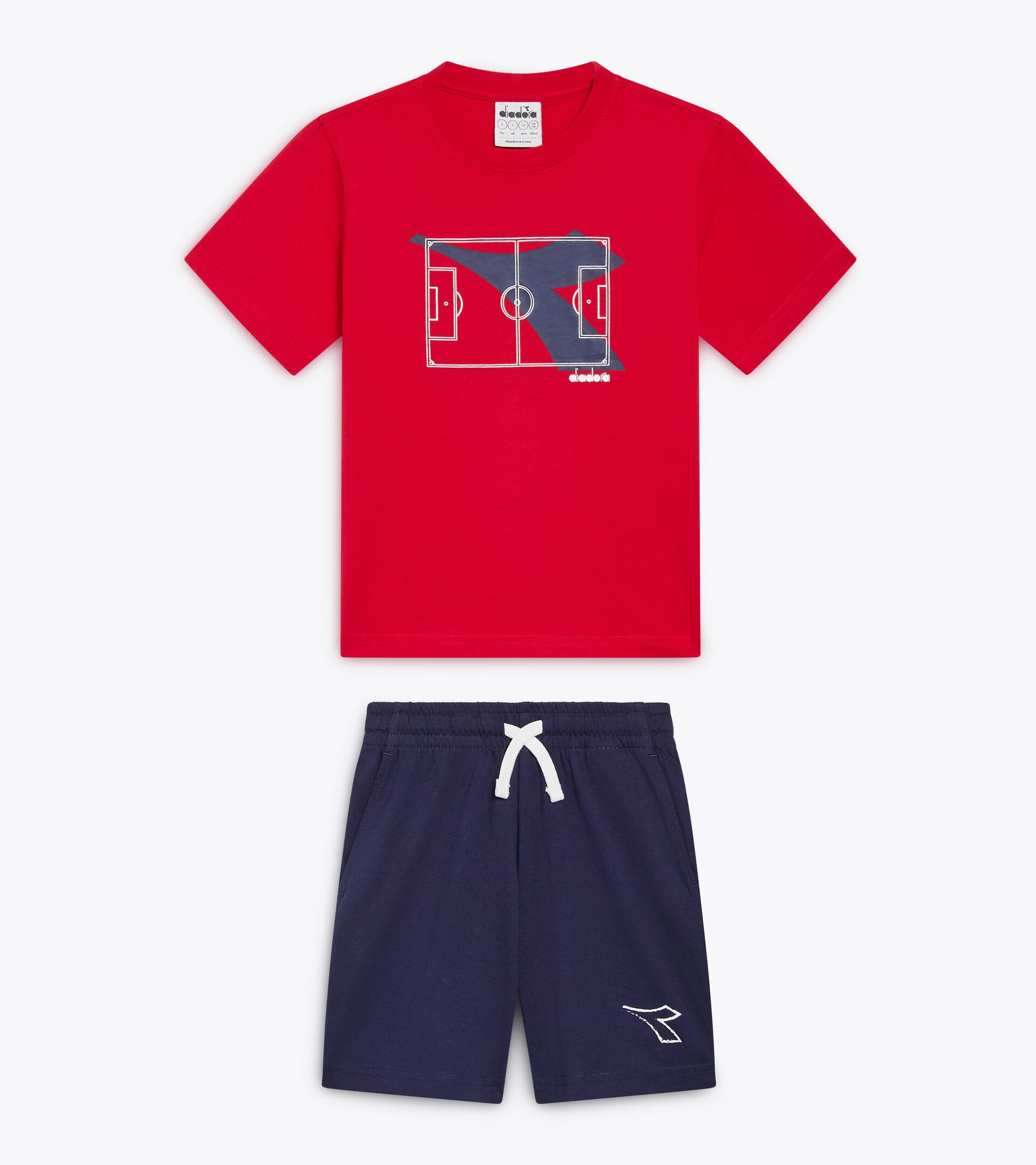 Sports set - T-shirt and shorts - Boy JB. SET  ESSENTIAL SPORTS SS RED SALSA - Diadora