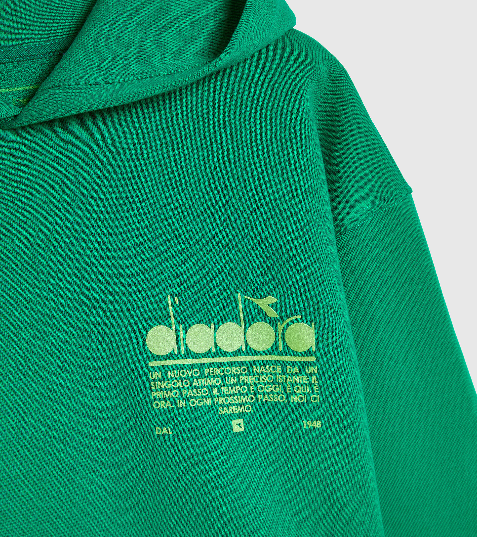 Organic cotton hoodie - Unisex HOODIE MANIFESTO JOLLY GREEN - Diadora