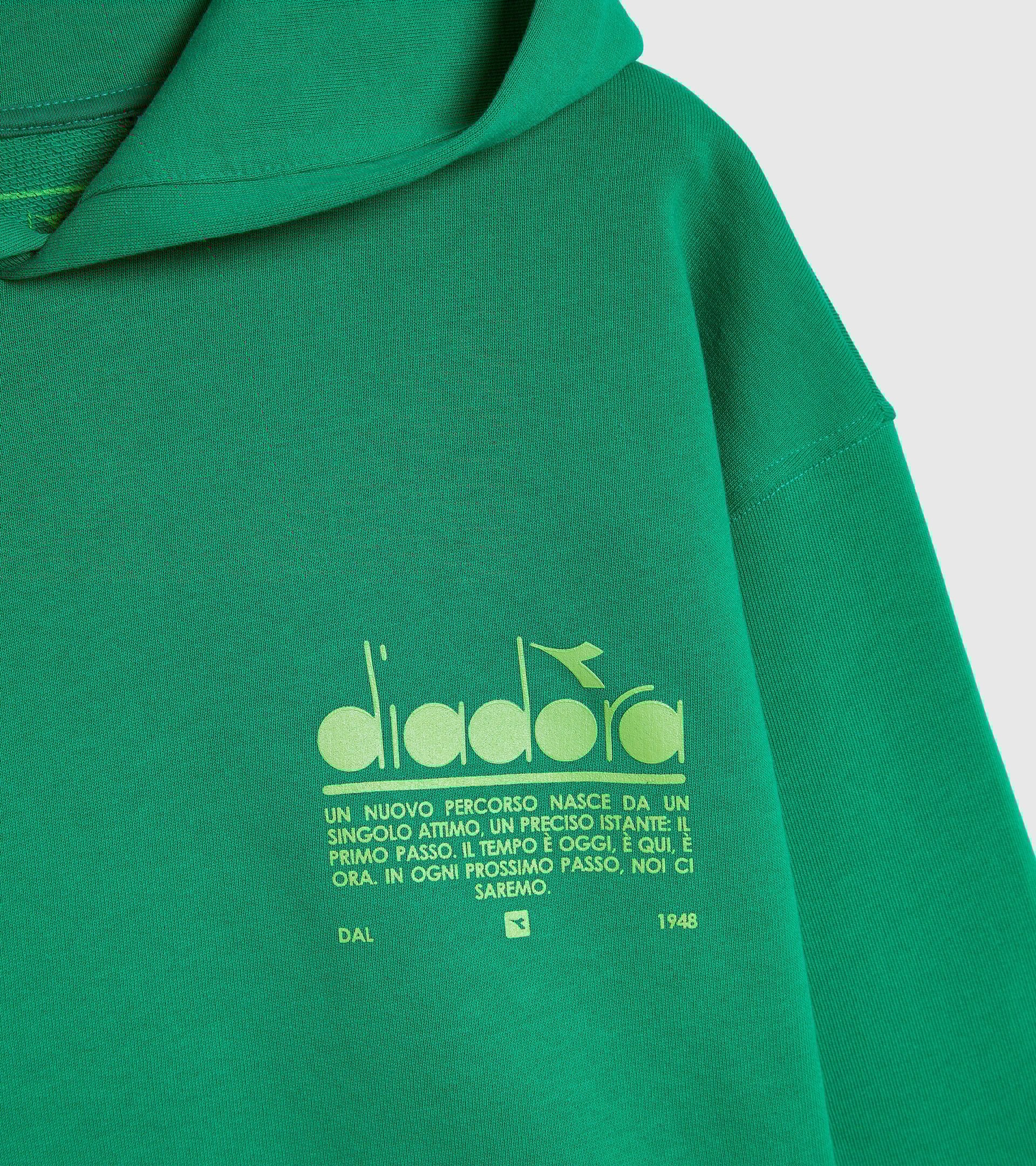 Organic cotton hoodie - Unisex HOODIE MANIFESTO JOLLY GREEN - Diadora