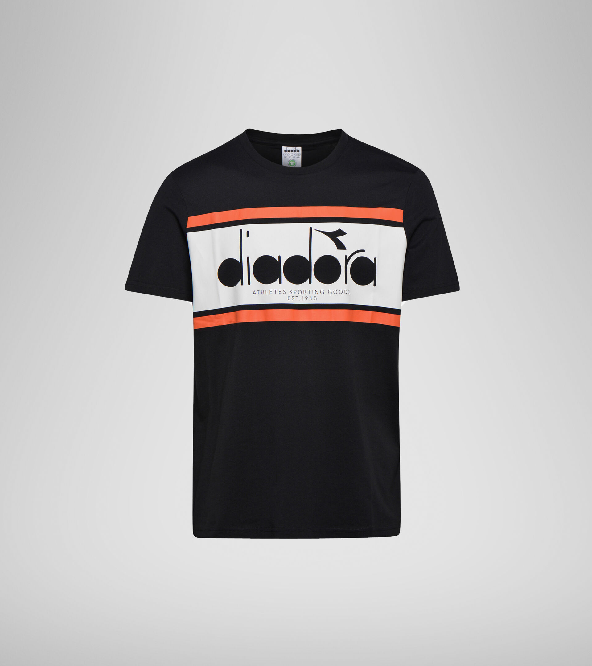 T-shirt - Unisex SS T-SHIRT SPECTRA OC BLACK/WHITE MILK/ORANGEADE - Diadora