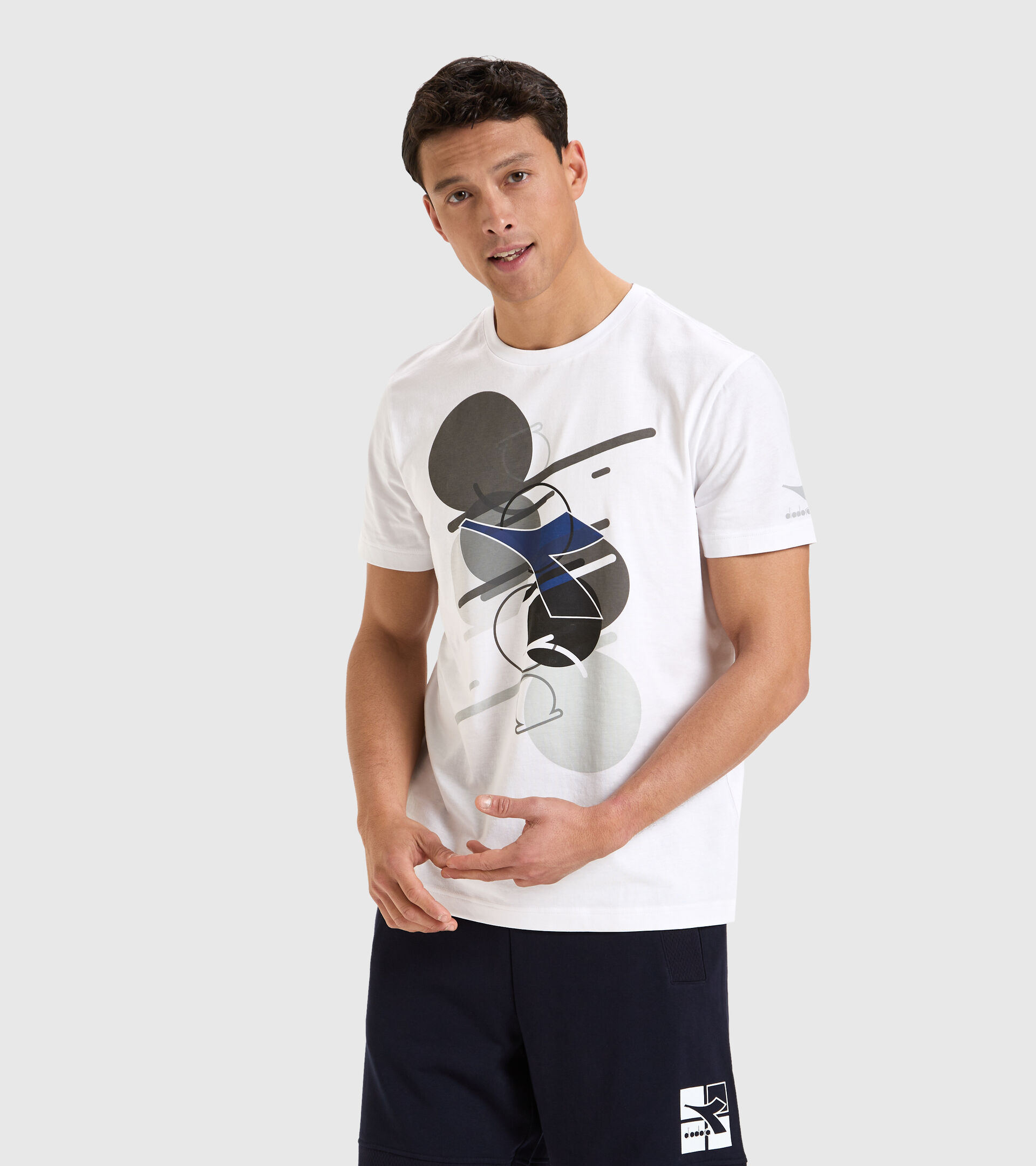 Cotton T-shirt - Men T-SHIRT SS TWIST OPTICAL WHITE - Diadora