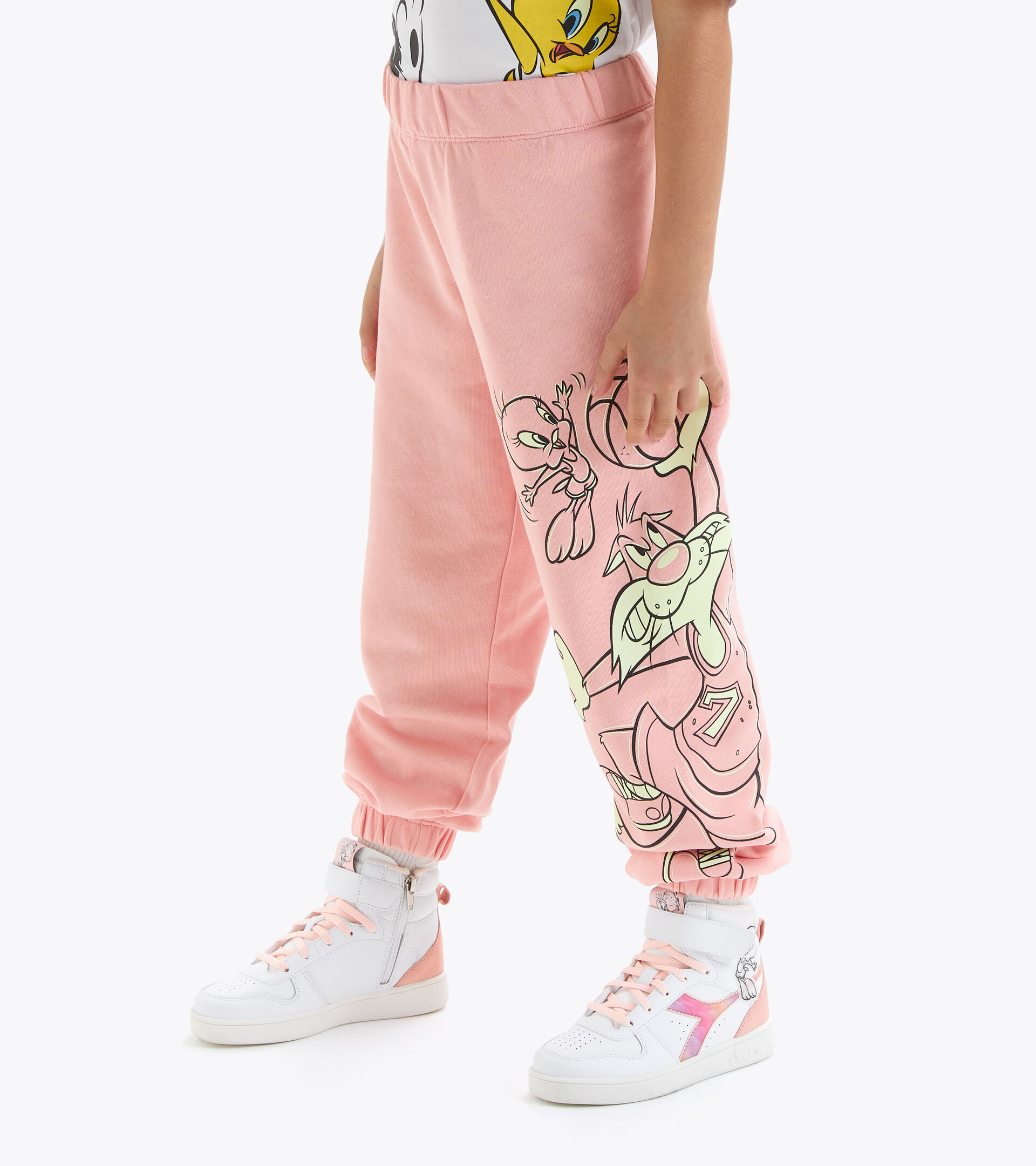 Cotton terrycloth joggers - Kids JU.JOGGER PANT WB PINK MELODY - Diadora