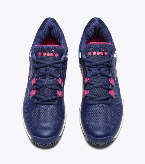 TROFEO 2 W AG PKL, BLUEPRINT/PINK YARROW/WHITE Pickleball shoes for hard surfaces or clay courts - Women TROFEO 2 W AG PKL BLUEPRINT/PINK YARROW/WHITE - Diadora