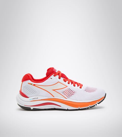 Zapatillas de running - Mujer MYTHOS BLUSHIELD 7 VORTICE W BLANCO/ROJO FUEGO - Diadora