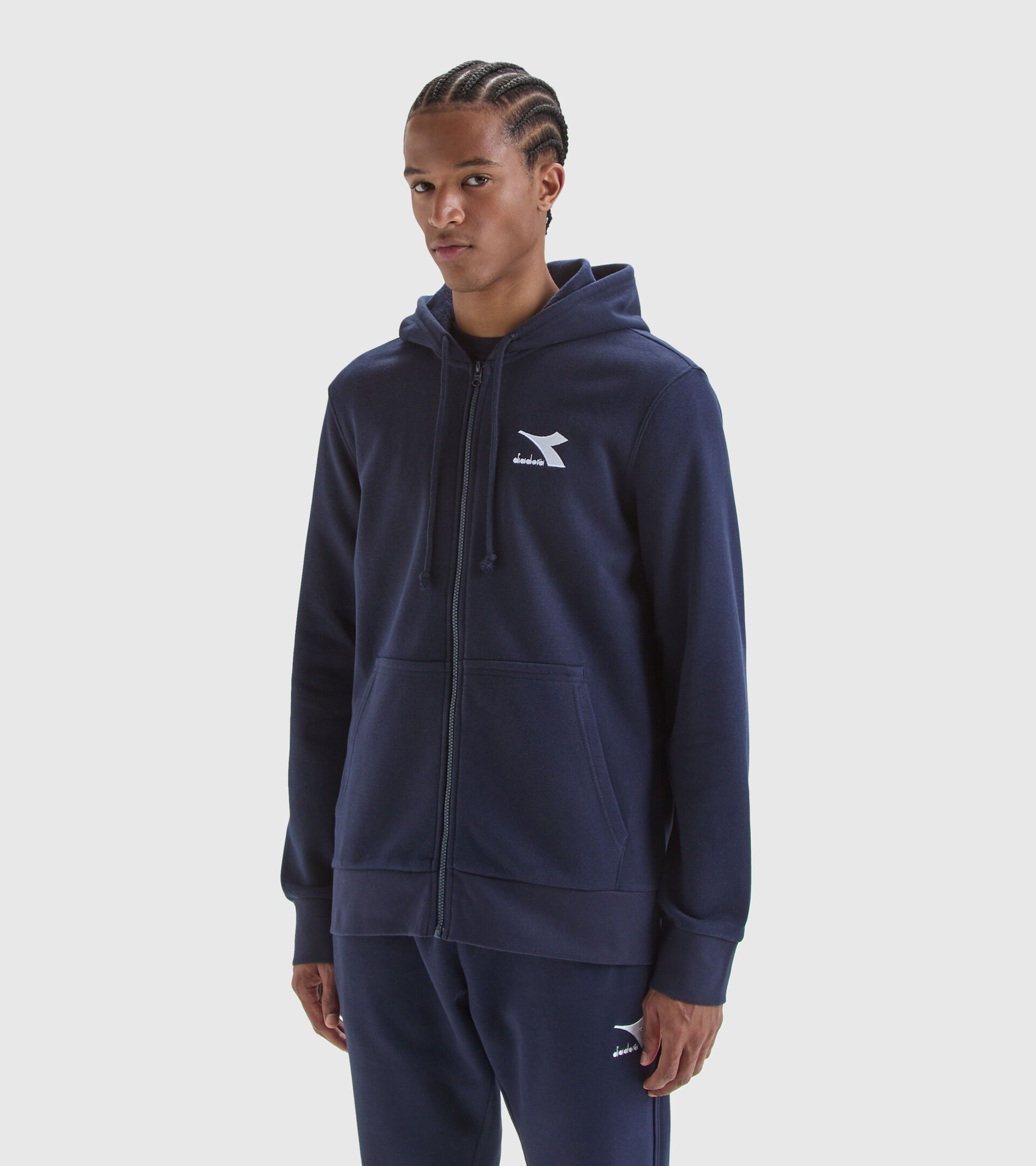 Hooded sweatshirt - Men HOODIE FZ CORE CLASSIC NAVY - Diadora