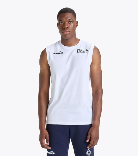 Sleeveless shirt Men - Italy National Volleyball Team SLEEVELESS ALLENAMENTO UOMO BV23 ITALIA OPTICAL WHITE - Diadora