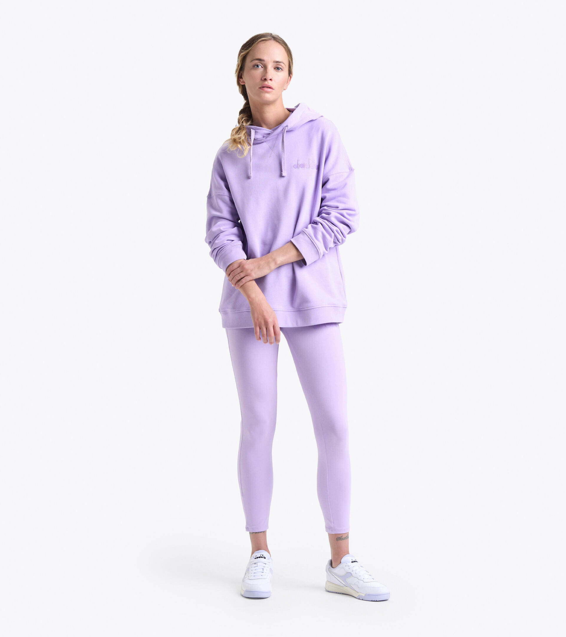 Felpa in cotone - Donna L. HOODIE SPW LOGO VIOLA ROSA - Diadora