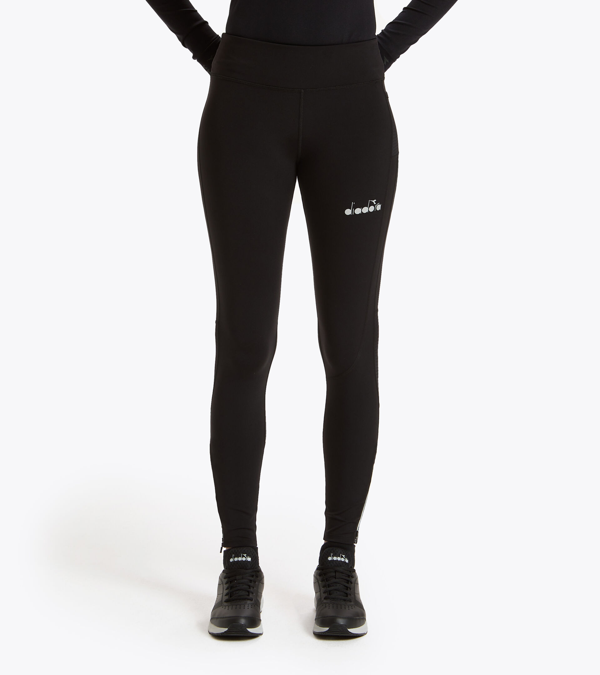 Winter running trousers - Women L. WINTER RUNNING TIGHTS BLACK - Diadora