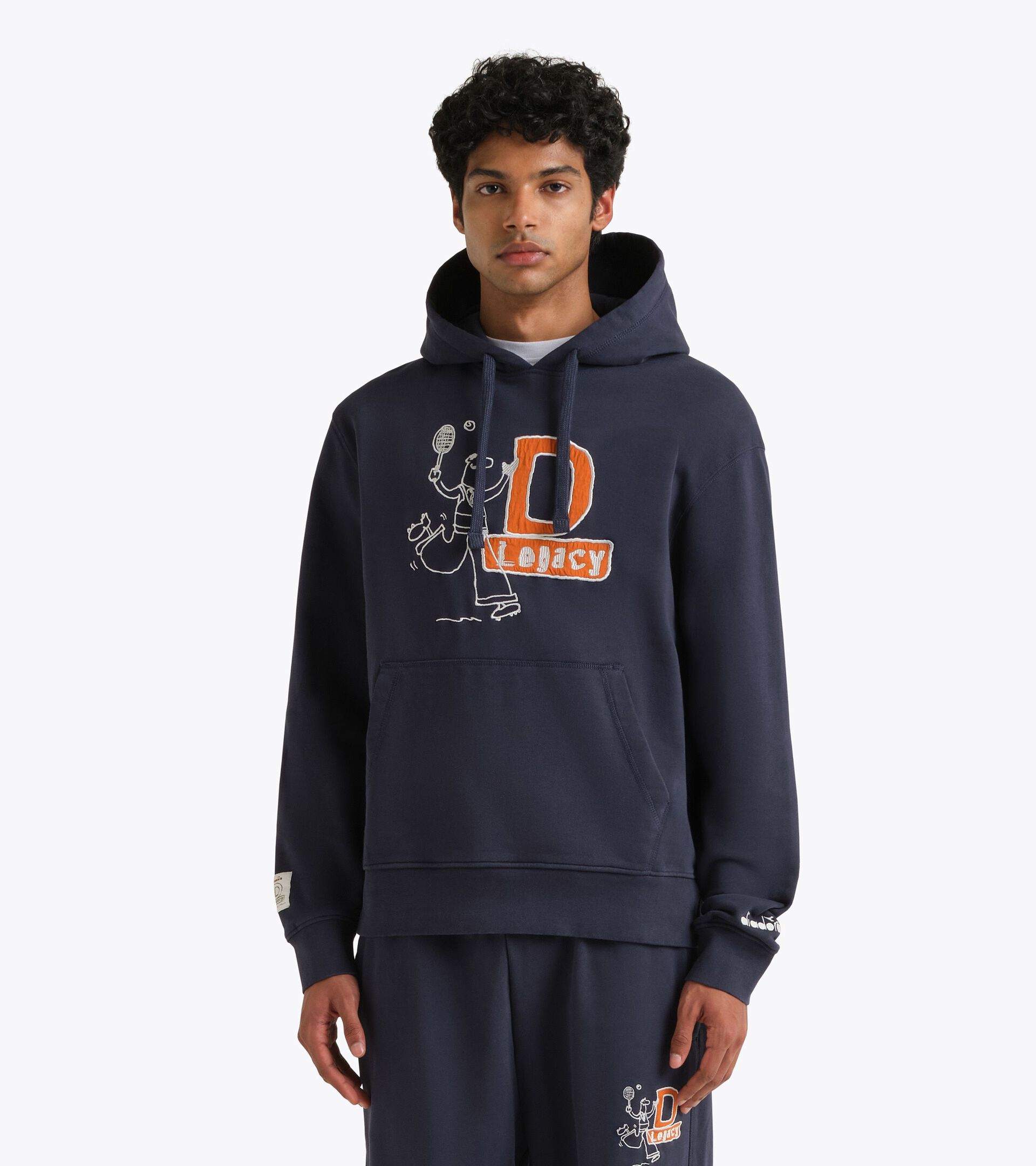 Sudadera con capucha Legacy - Made in Italy - Para todos los g&eacute;neros
 HOODIE LEGACY AZUL NOCHE - Diadora