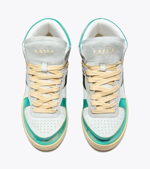Heritage shoe - Women MI BASKET METAL PIGSKIN USED WN TURQUOISE - Diadora