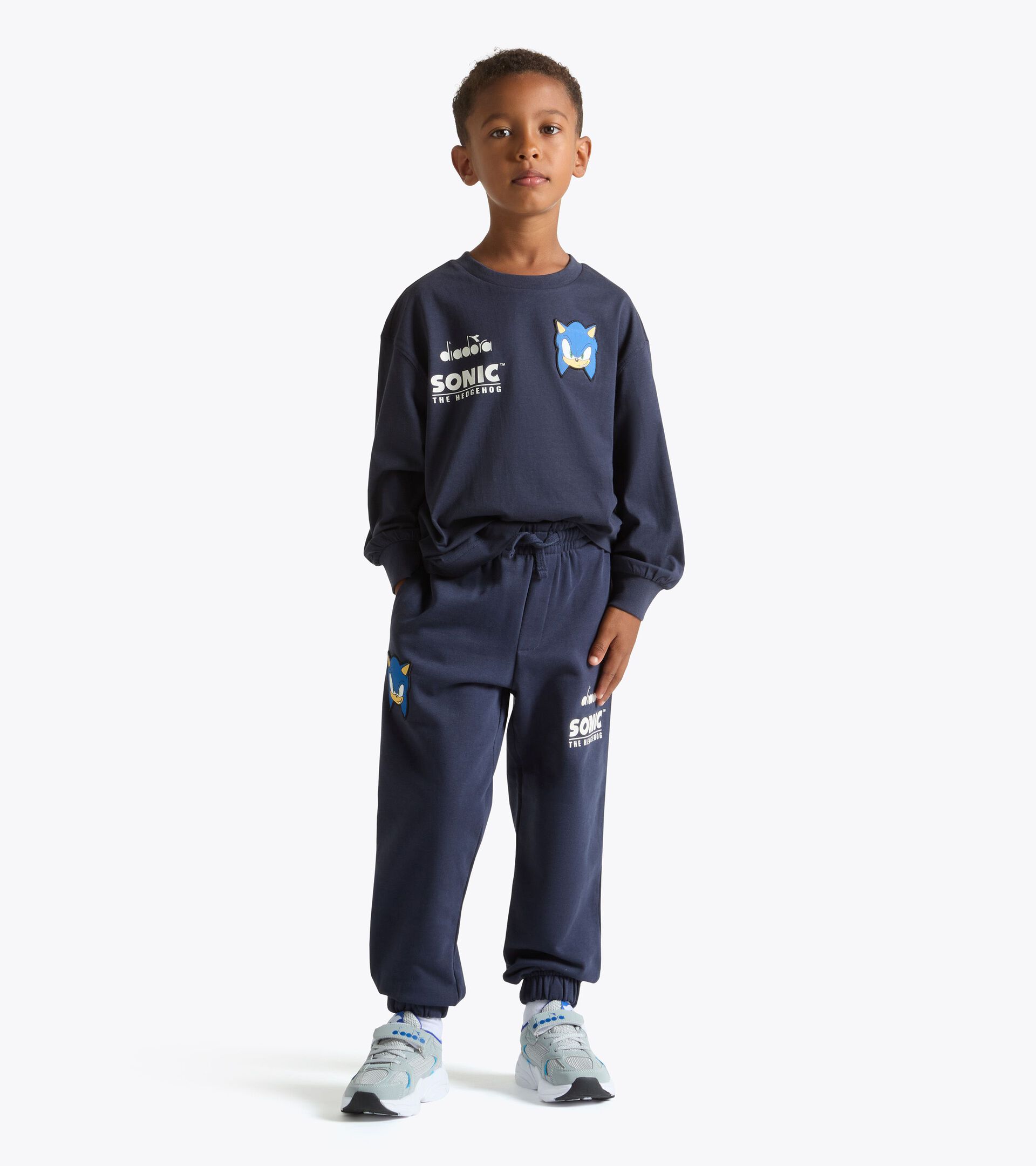 Long-sleeved T-shirt - Boys and girls JU. T-SHIRT LS SONIC BLUE DENIM - Diadora