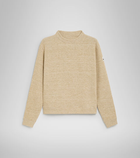 L. SWEATSHIRT CREW MANIFESTO 2030, PEBBLE MELANGE Crew-neck sports sweatshirt - Women’s L. SWEATSHIRT CREW MANIFESTO 2030 PEBBLE MELANGE - Diadora