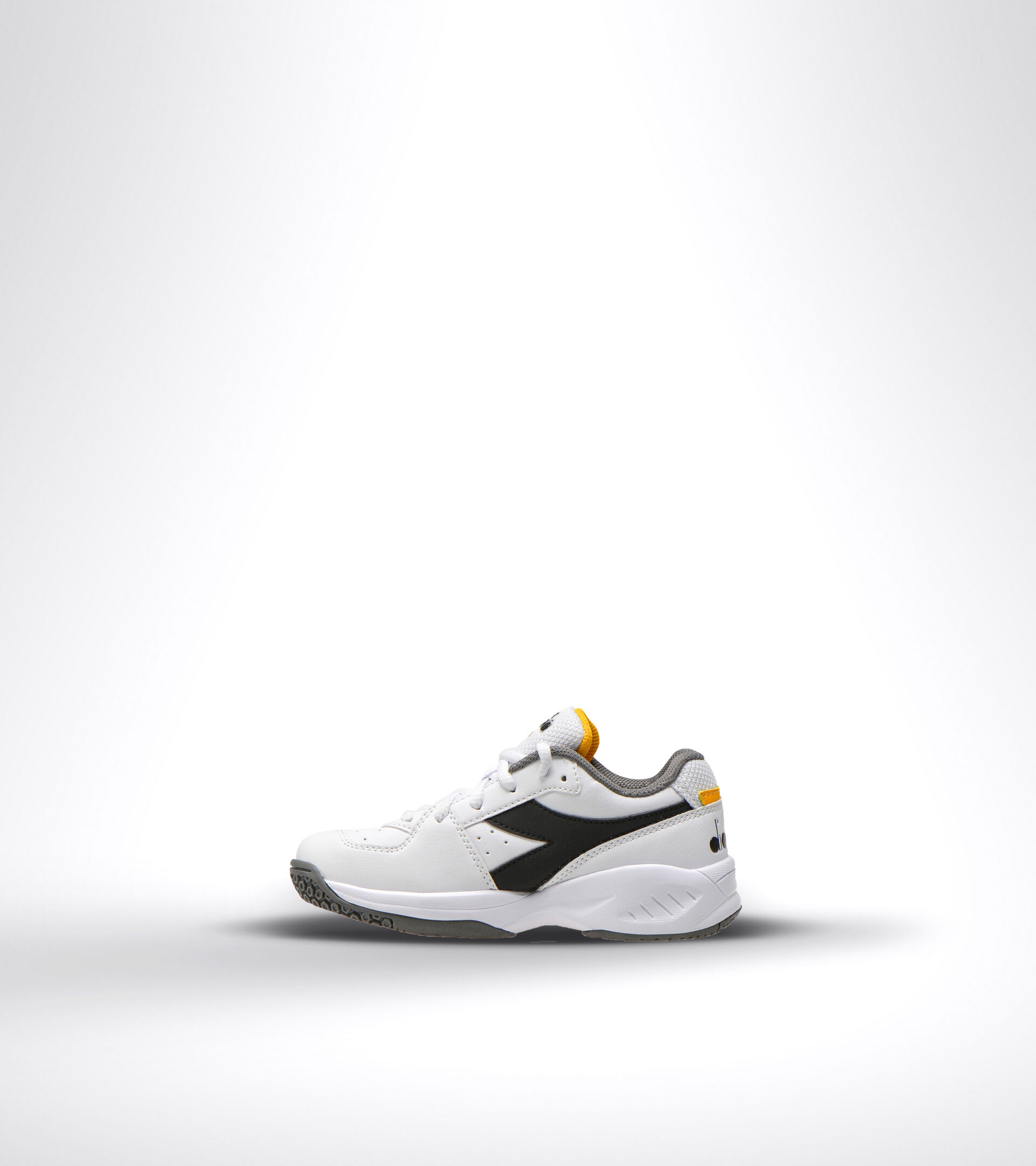 Clay and hard court tennis shoe - Kids S. CHALLENGE 3 SL JR WHITE/BLACK/SAFFRON - Diadora