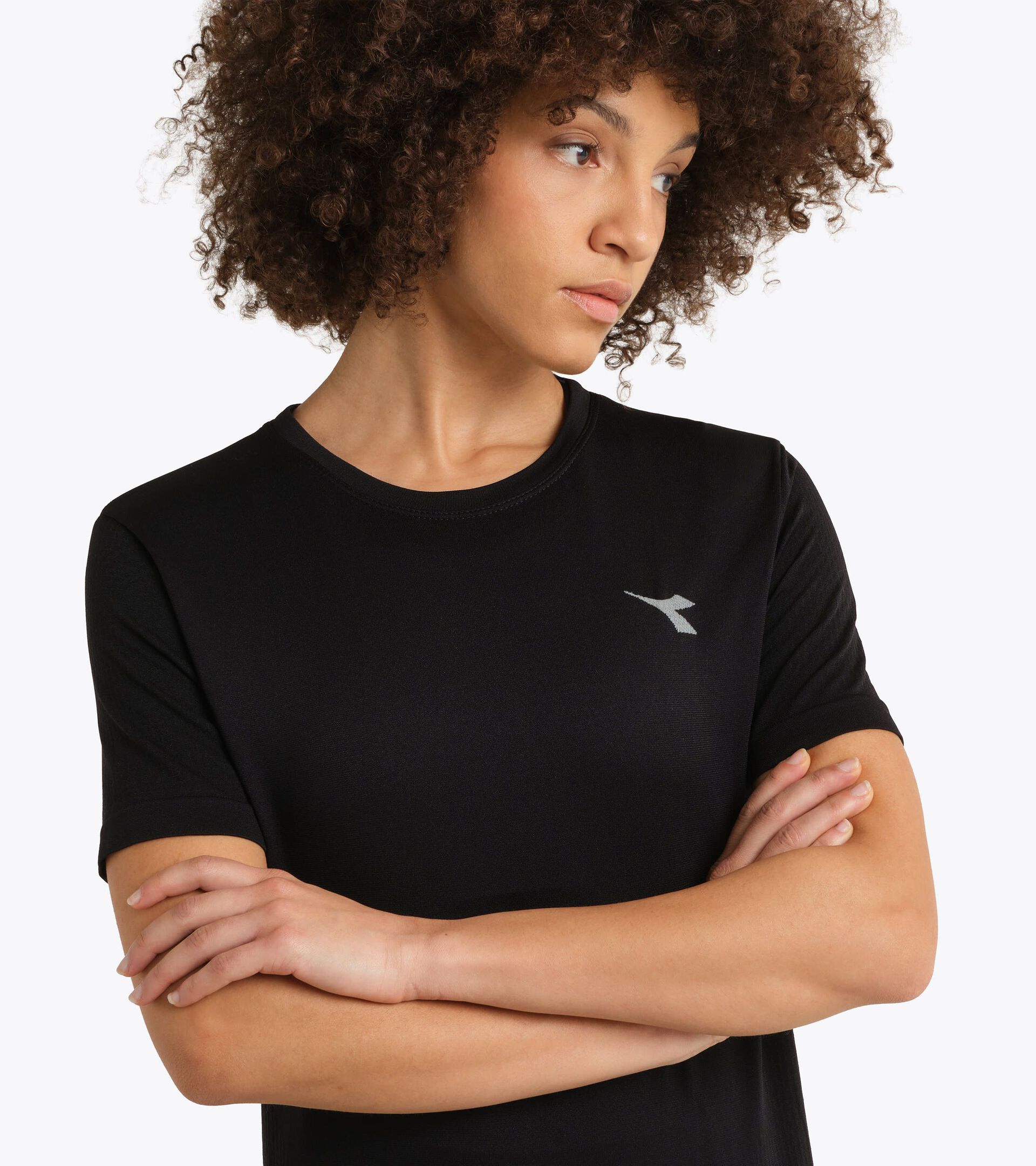 Technical t-shirt  for temperature control -  Running - Women&rsquo;s
 L. SS T-SHIRT STRATOUNO BLACK - Diadora