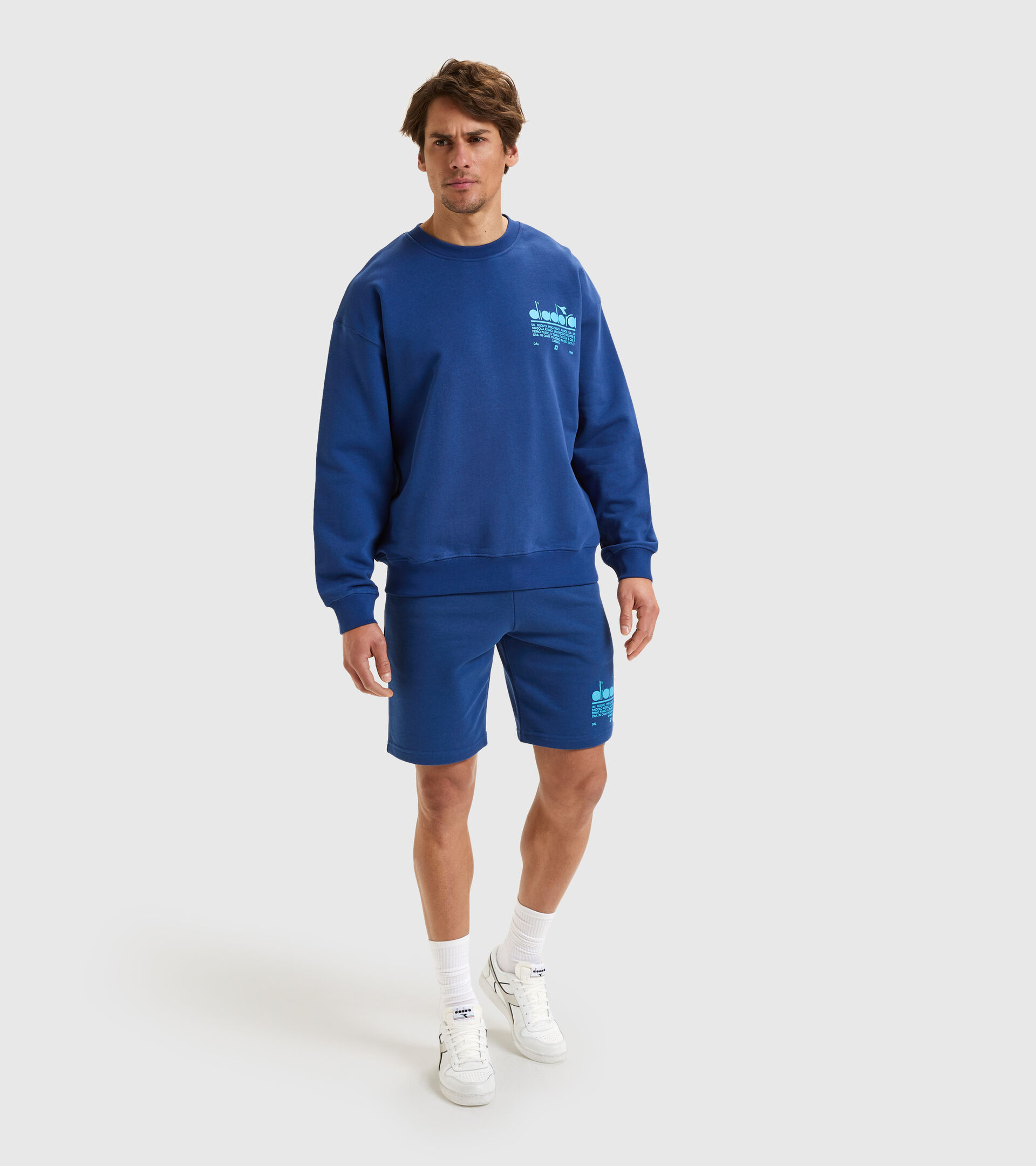 Rundhals-Sweatshirt aus aufgerauter Baumwolle - Unisex SWEATSHIRT CREW MANIFESTO GUTBLAU - Diadora