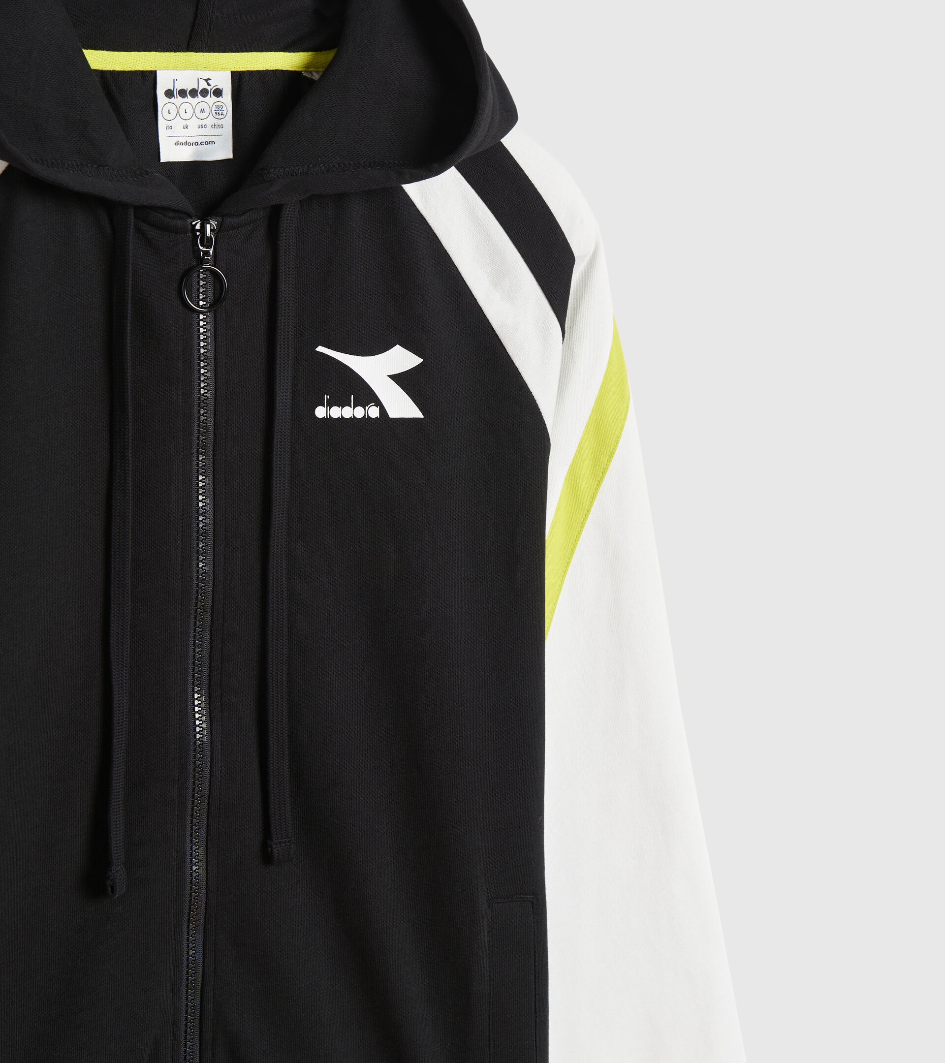 Chándal de algodón - Hombre TRACKSUIT HOODIE FZ CORE NEGRO - Diadora