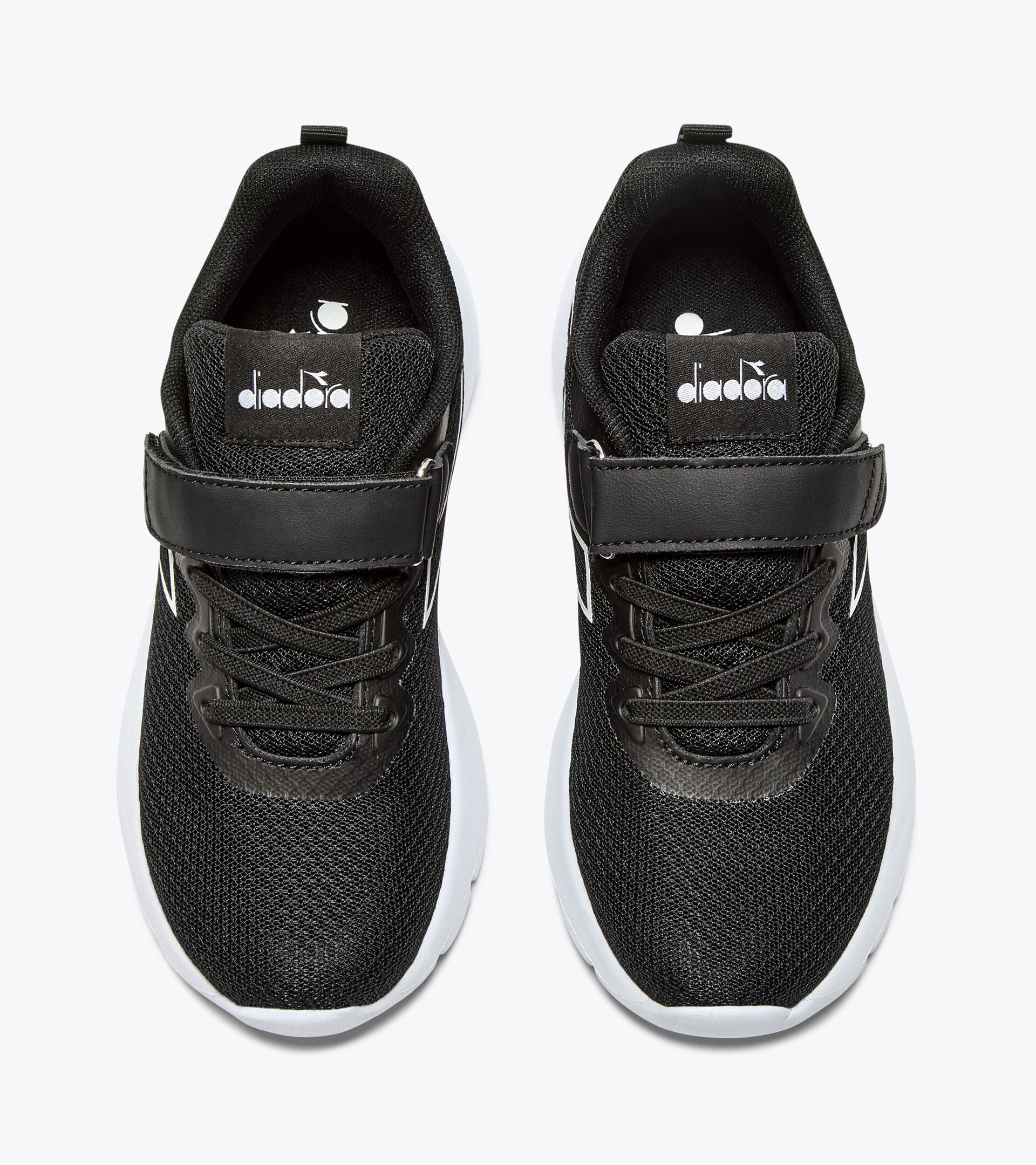 Running  shoe -  4-8  years old - Kids EVO RUN PS BLACK /WHITE - Diadora