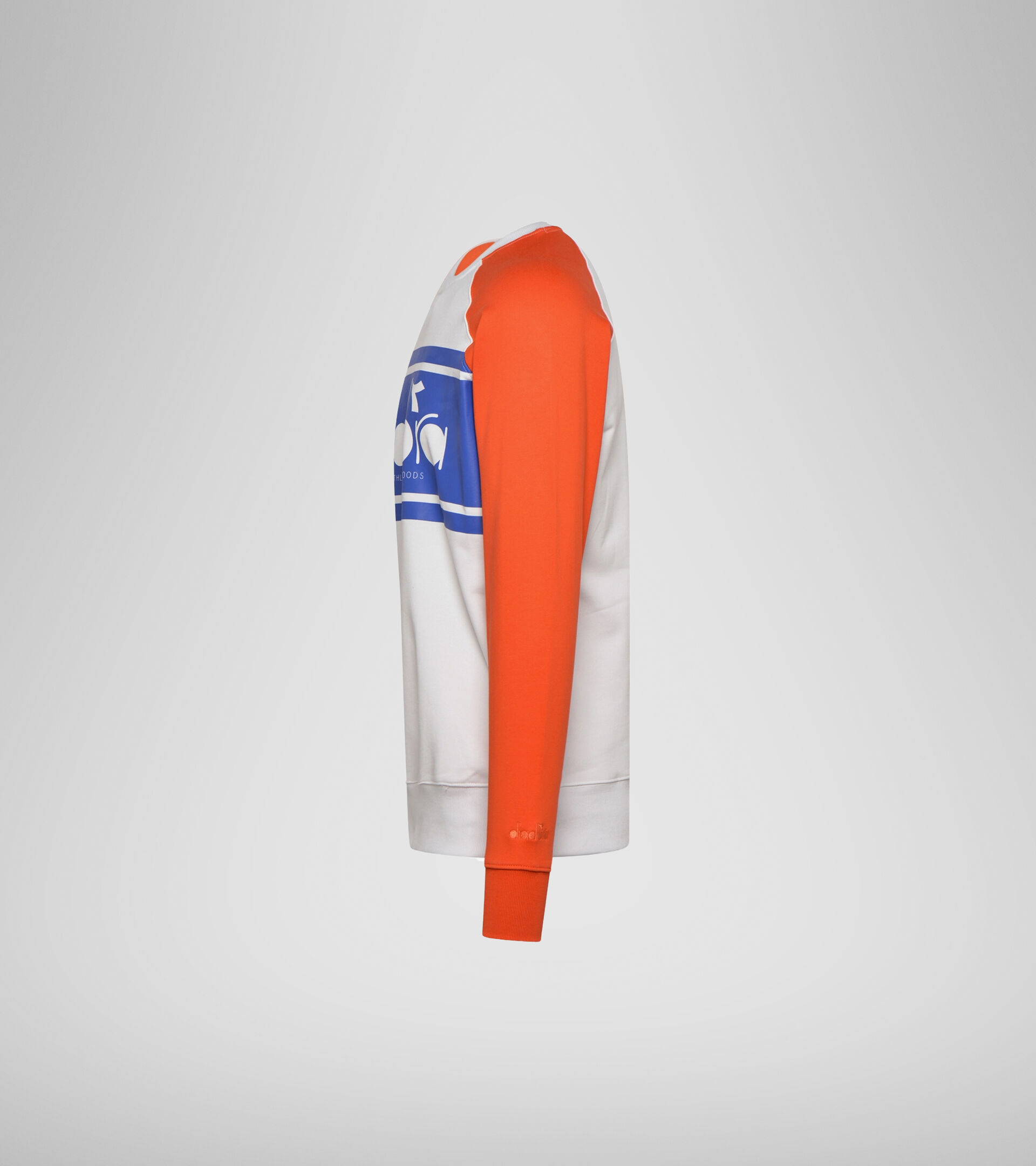 Sweatshirt with logo - Men SWEATSHIRT CREW SPECTRA ORANGEADE/WHITE MILK - Diadora