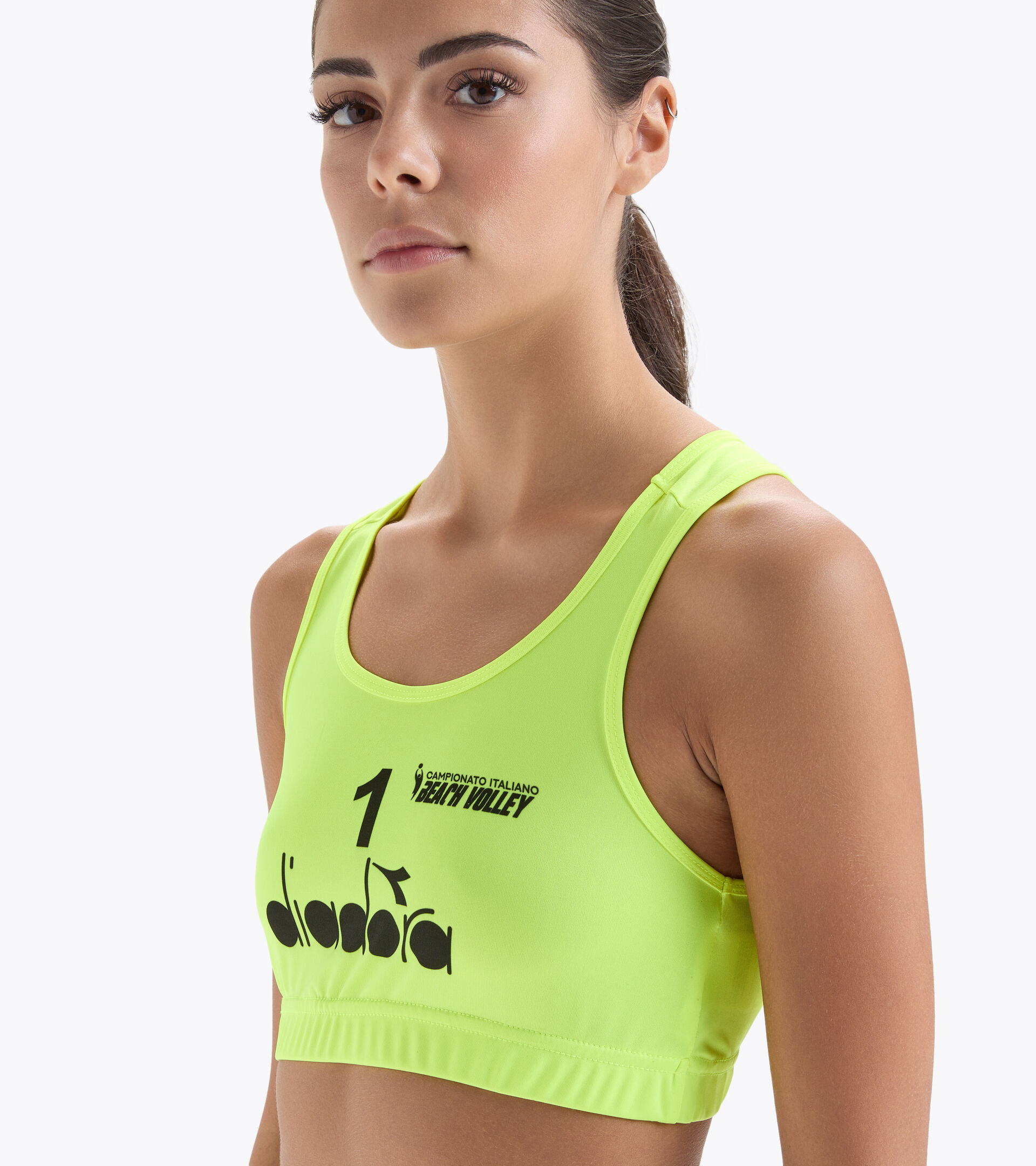 Sports bra - Italian Beach Volley Championship TOP GARA DONNA #1 CAMP. ITALIANO FLUO YELLOW DD - Diadora
