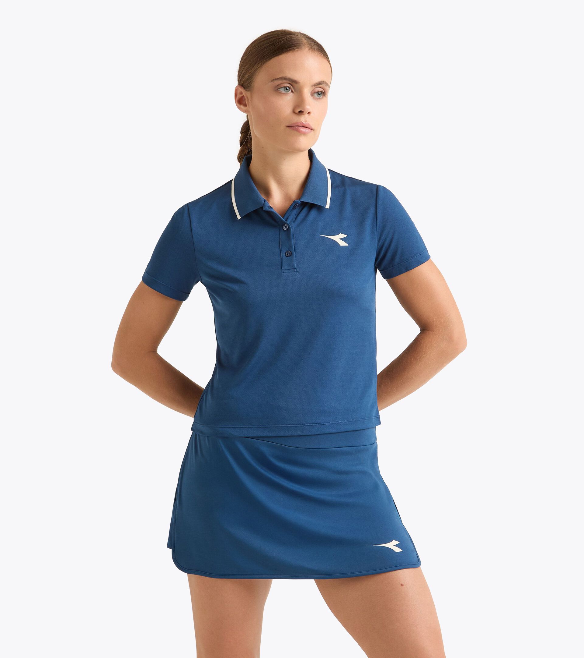 Tennis polo shirt - Women’s L. SS T-POLO TENNIS ENSIGN BLUE - Diadora