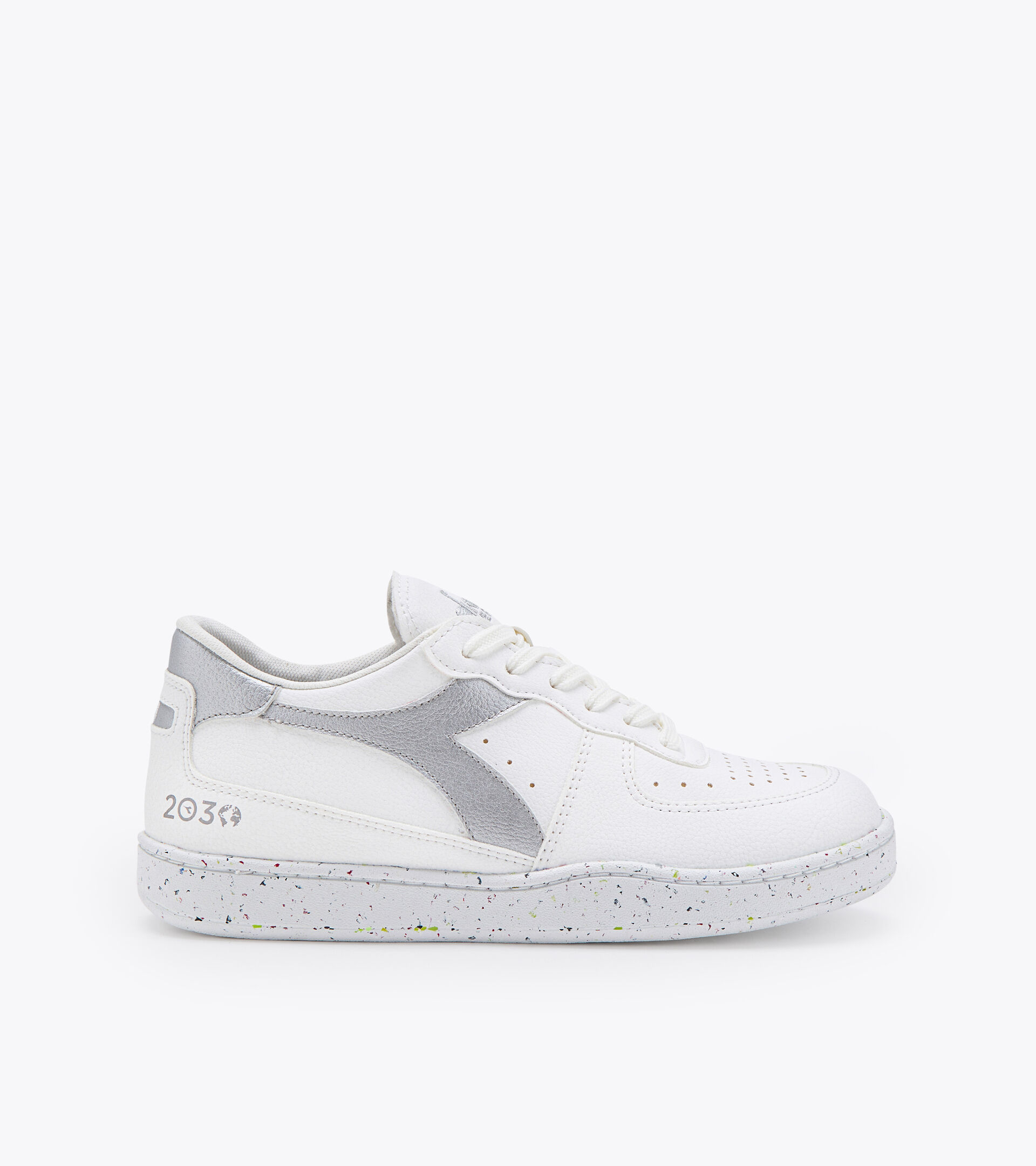 Heritage shoes - Women MI BASKET LOW 2030 WHITE/SILVER .. - Diadora